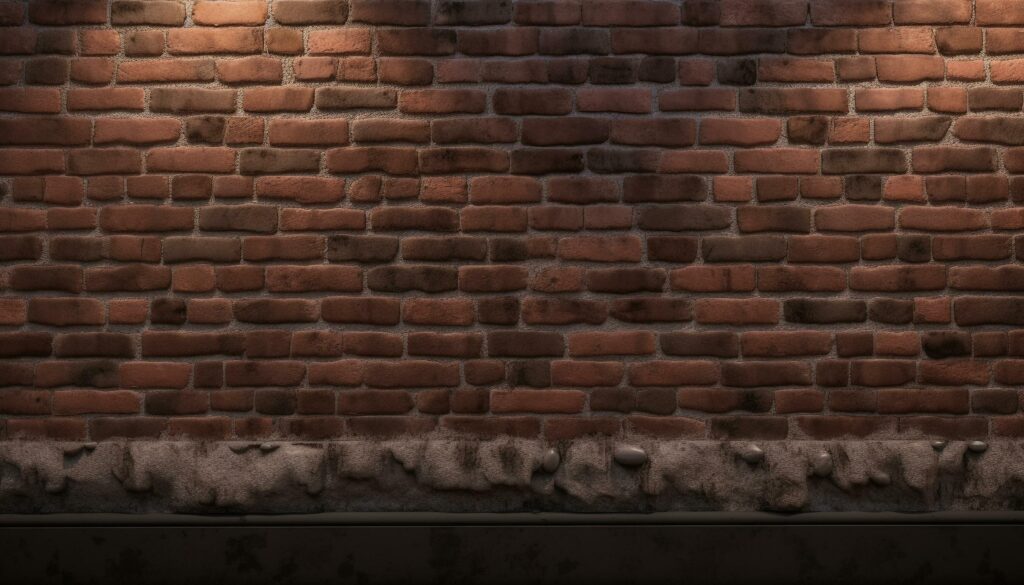 Rough brick wall with grunge pattern, weathered and textured material generated by AI Stock Free