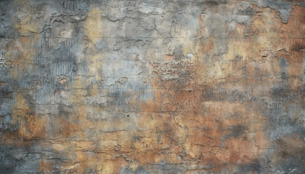 Rusty steel plate with grunge paint on old fashioned building feature generated by AI Stock Free