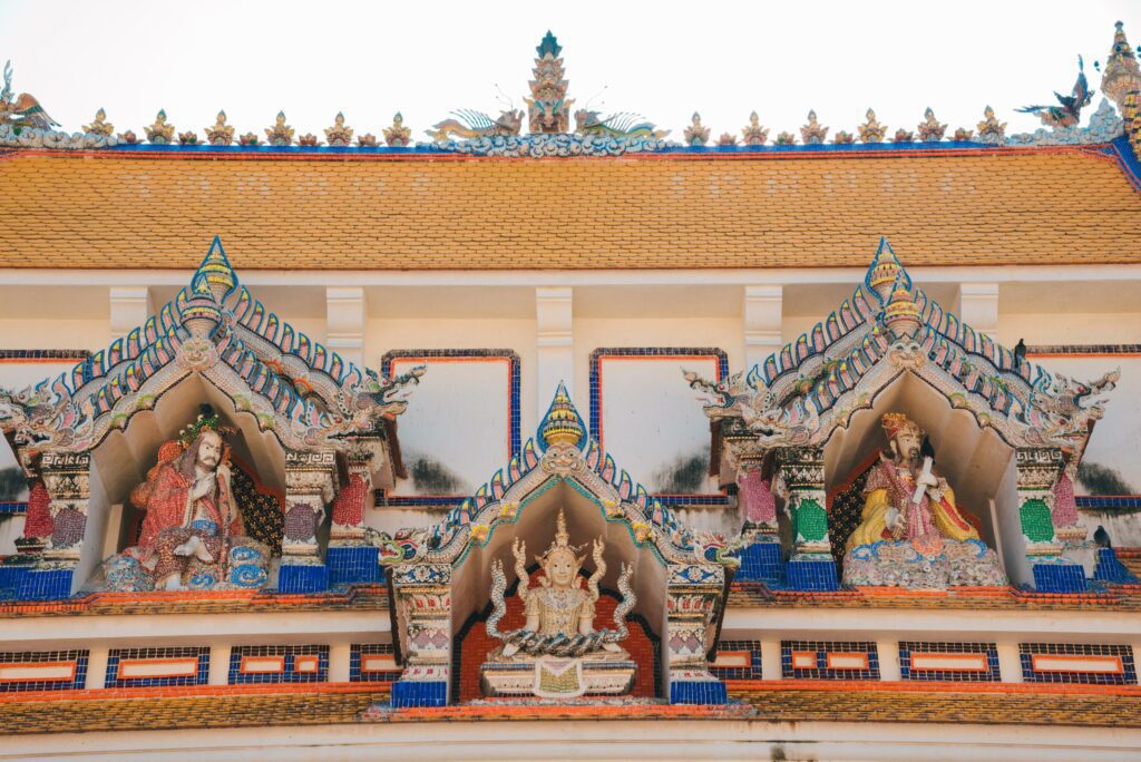 Statues Inside The Temple,Beautiful Temple In Bangkok Or Wat Pariwas,Temple In Thailand. Stock Free