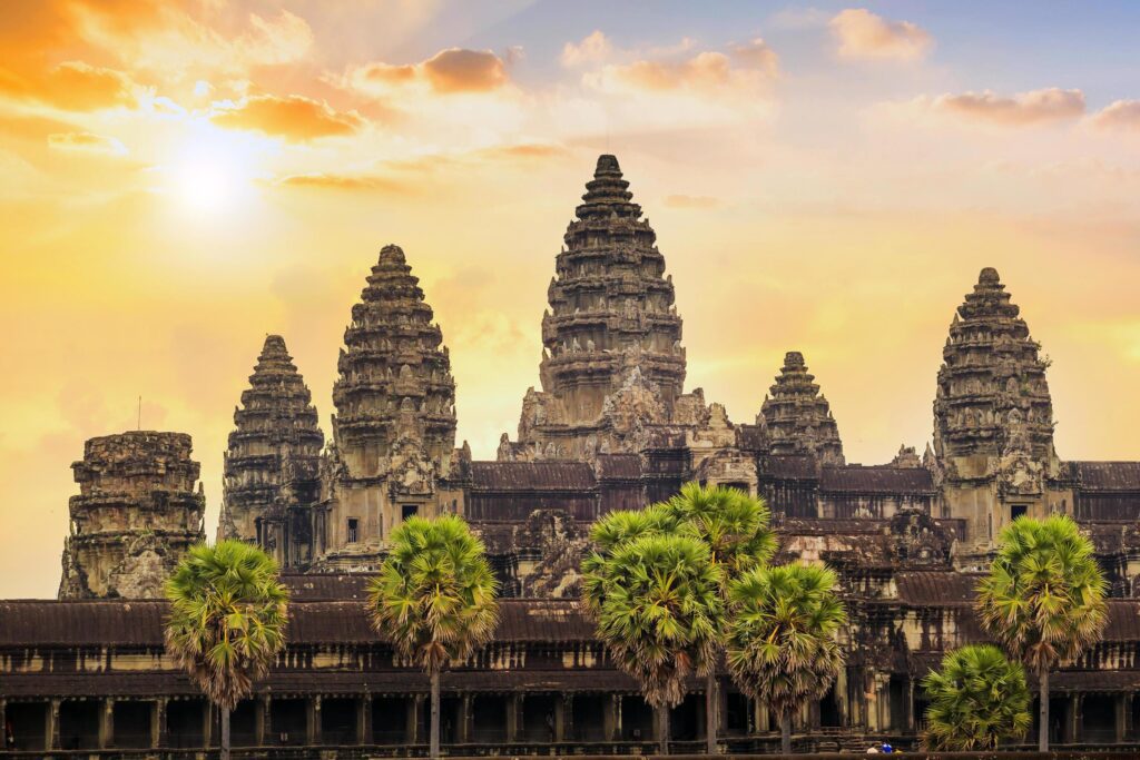 sunrise at Ankor Wat, Siem Reap, Cambodia Stock Free