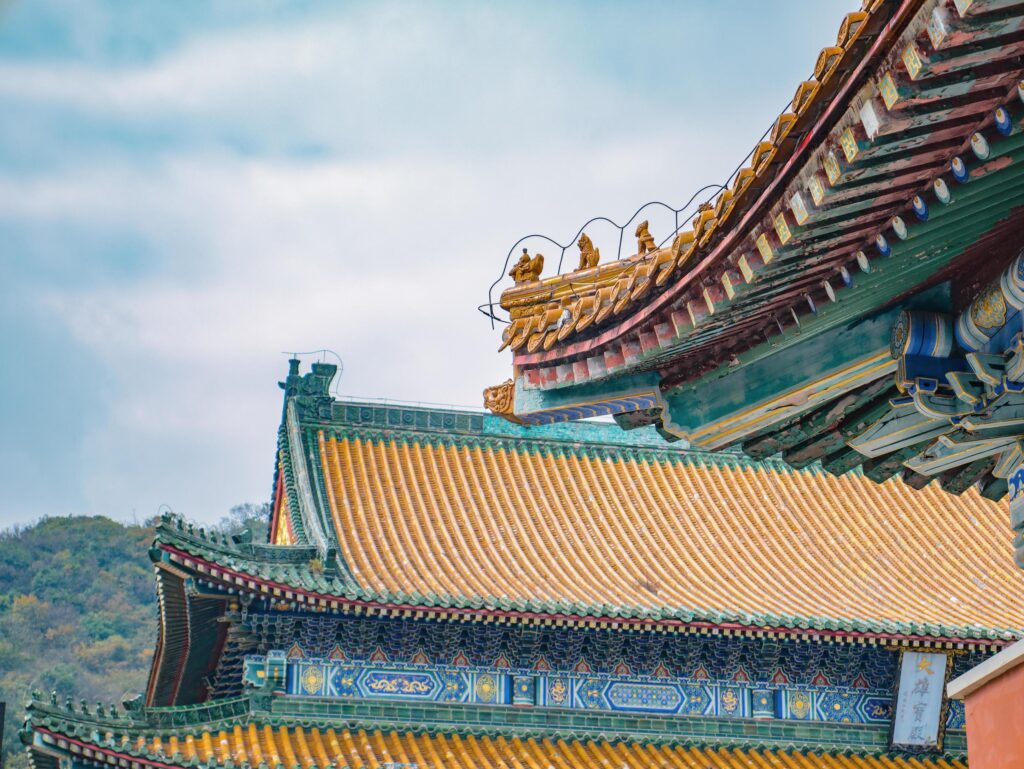 Tianmen Temple Rooftop on Tianmen mountain at zhangjiajie city china.Tianmen Temple is on the top of Tianmen mountain and landmark of zhangjiajie city china Stock Free