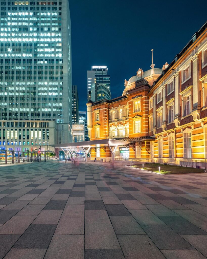 Tokyo city skyline at railway station Stock Free