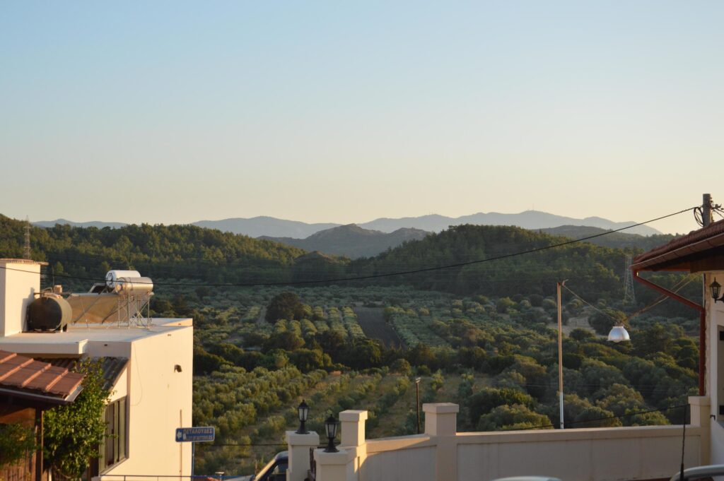 Traditional architecture of Theologos village on the island of Rhodes in Greece Stock Free