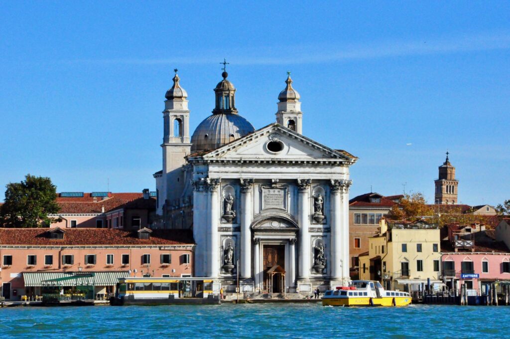 Venice city panorama from bigwater view. Italy Stock Free