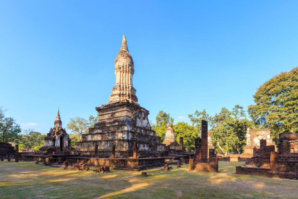 Wat Chedi Chet Thaeo, Sri Satchanalai Historical Park, Thailand Stock Free