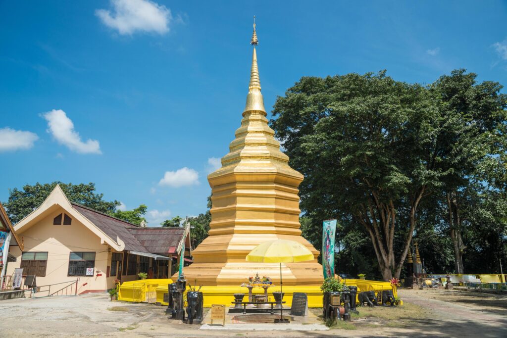 Wat Phra That Chom Thong one of the 9 important pagodas of Chiangrai province, Thailand. Stock Free