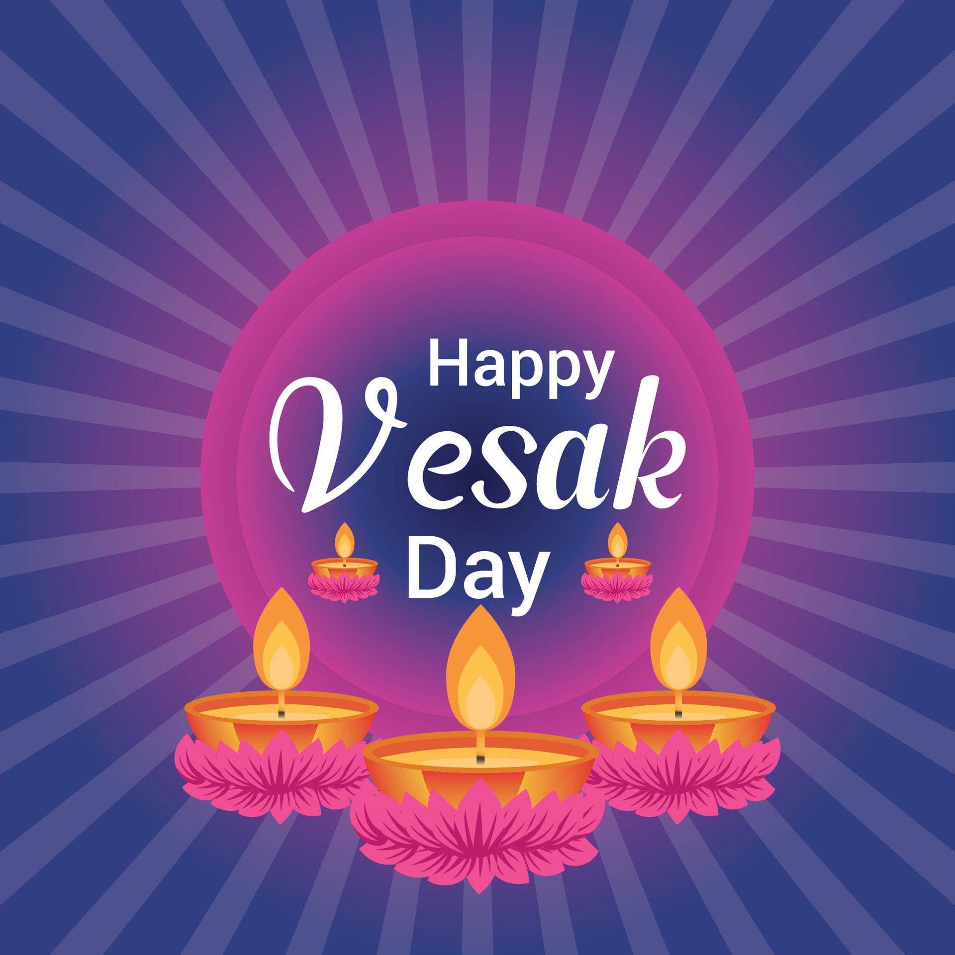 Flat vesak day illustration festival celebration and vesak day Banner Free Vector