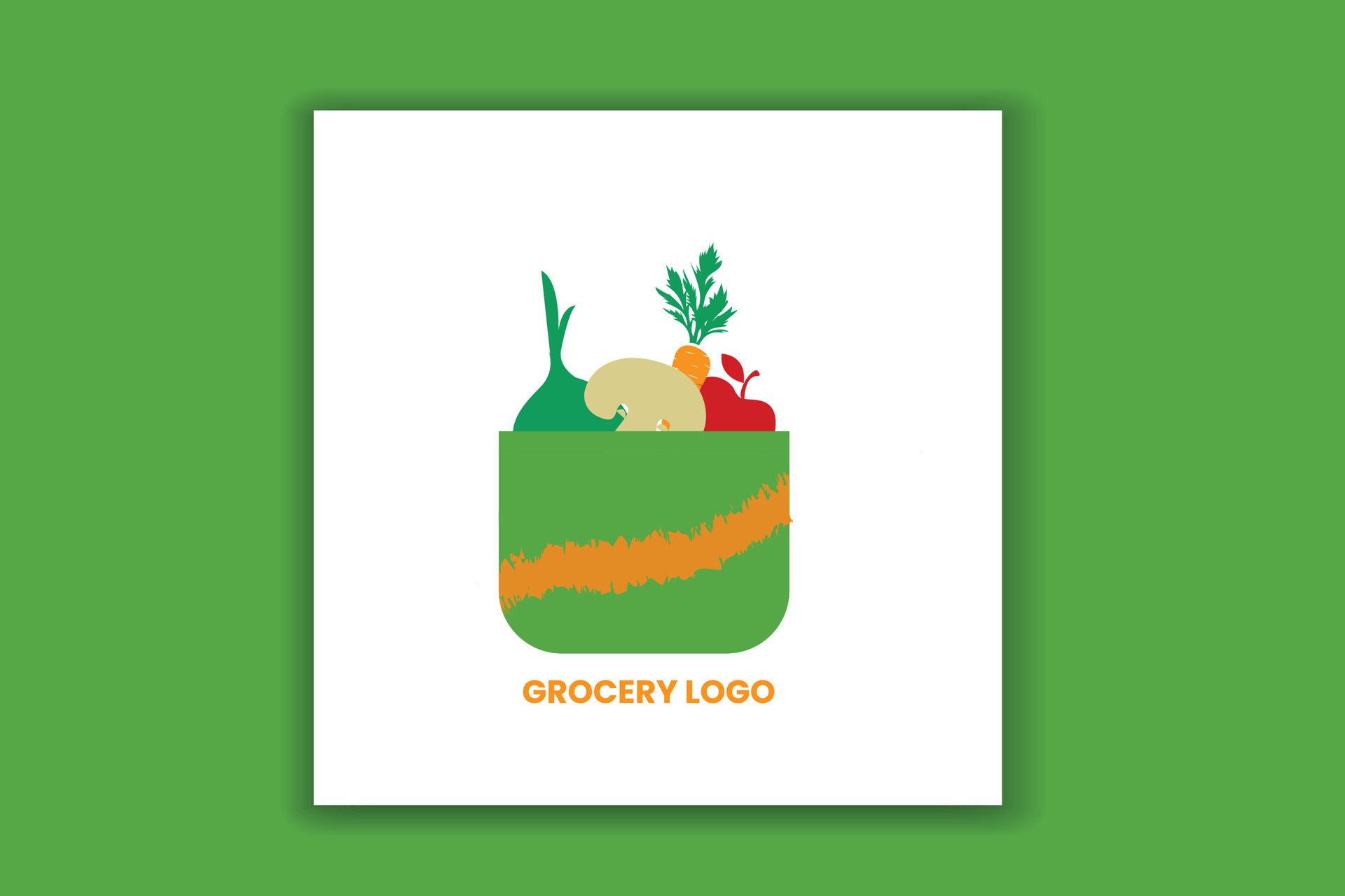 grocery logo design and banner design Free Vector