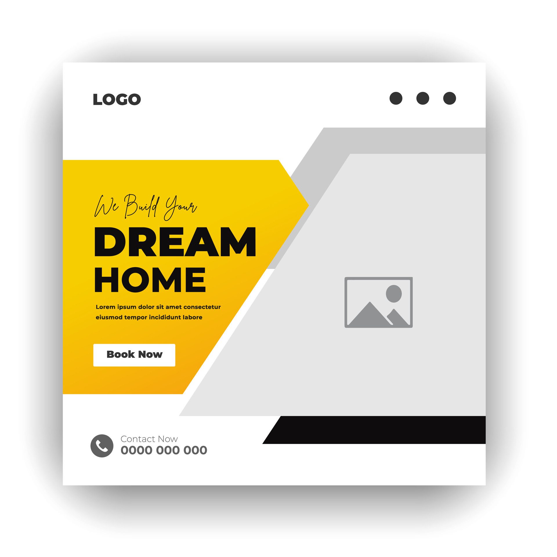 Home construction social media post web banner bundle design template Free Vector