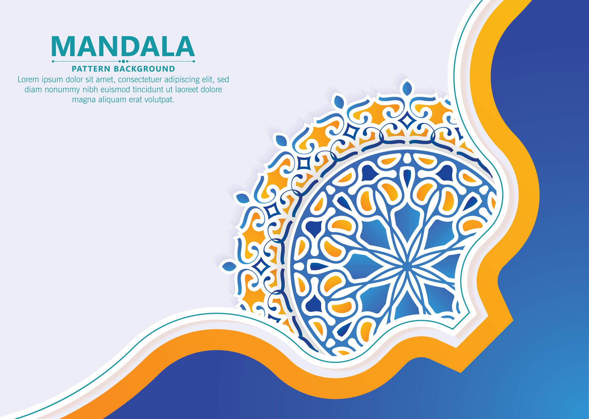 Colorful mandala pattern banner concept Free Vector