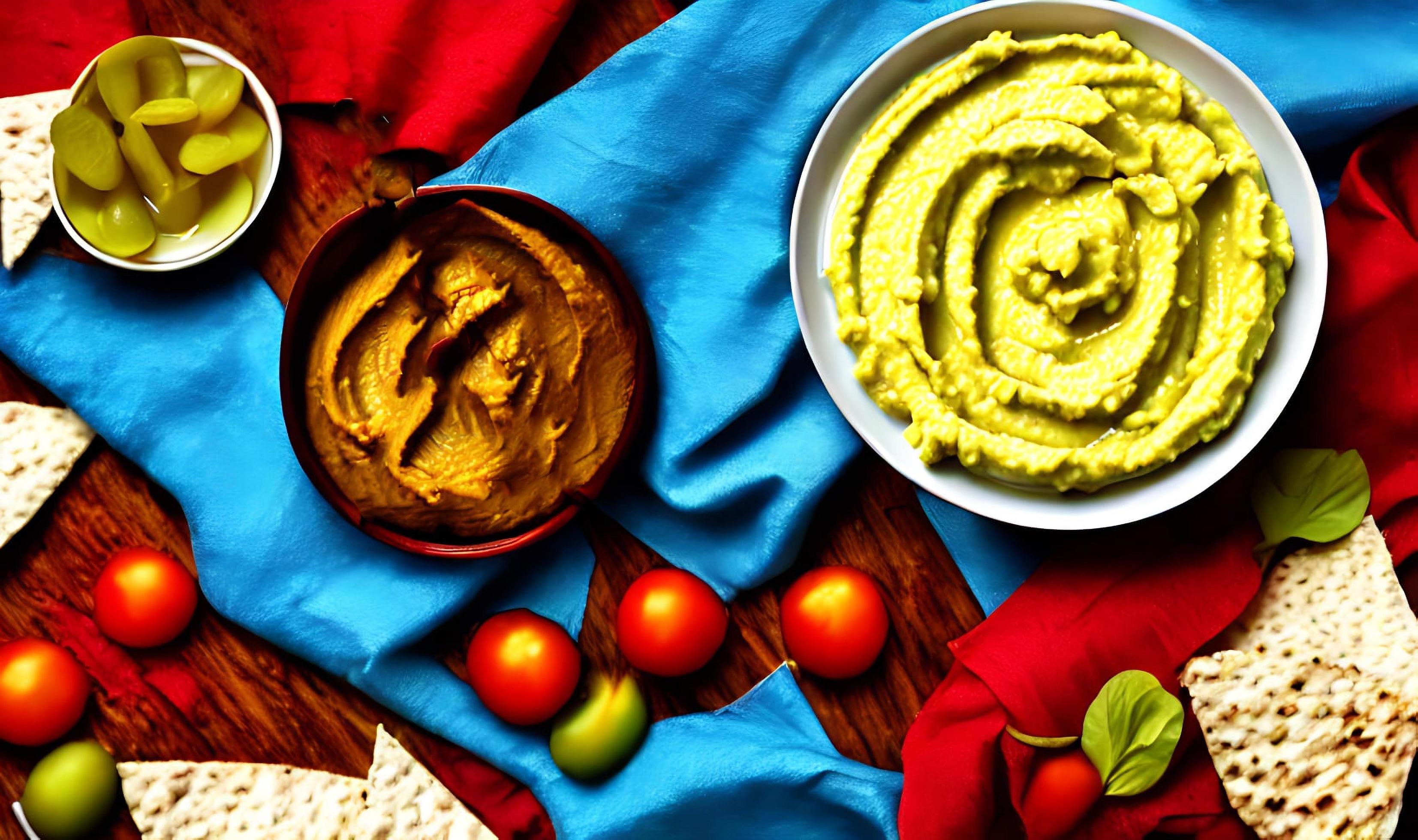 Healthy food. Traditional freshly made organic hummus. Stock Free