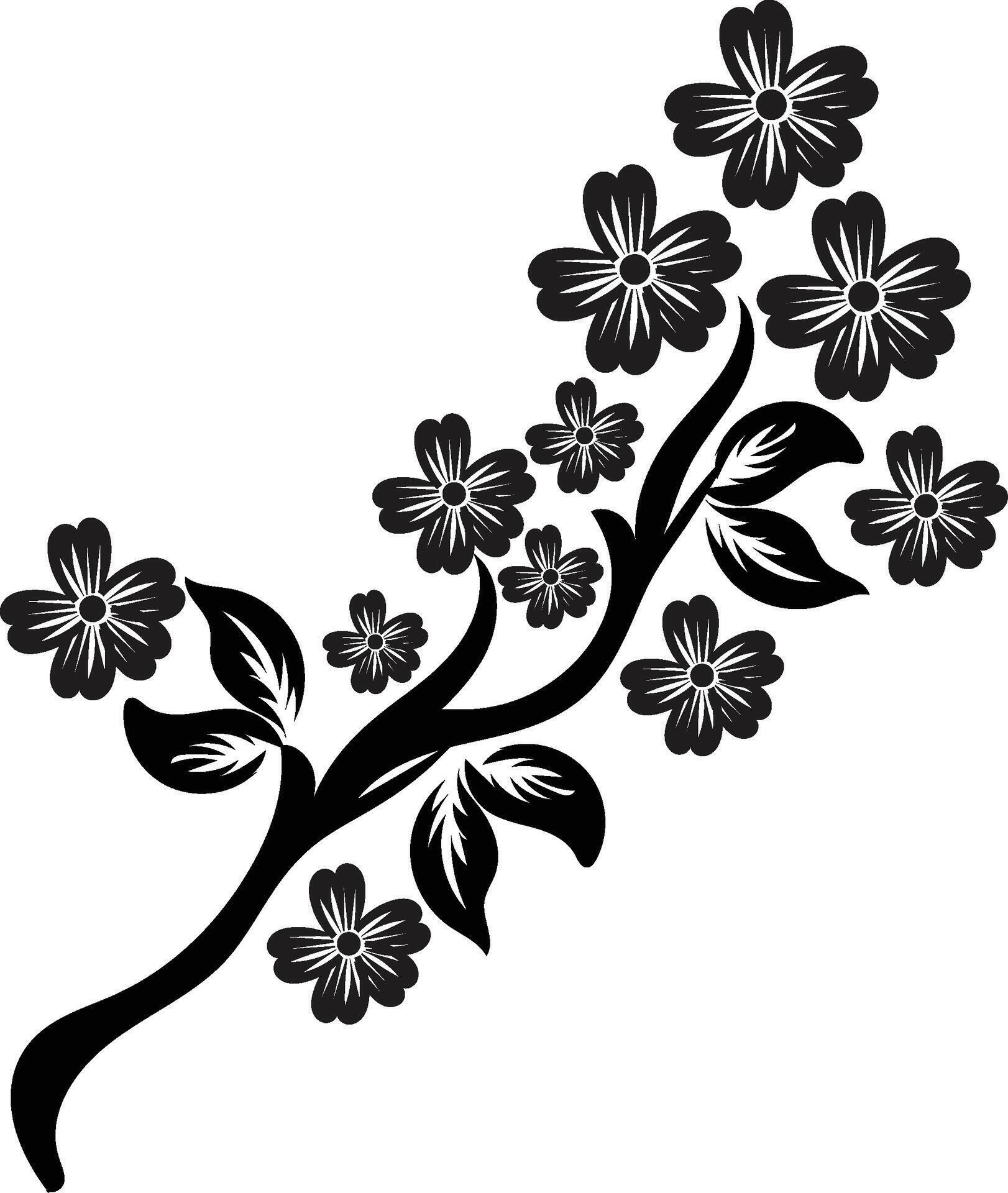 flower silhouettes design Stock Free