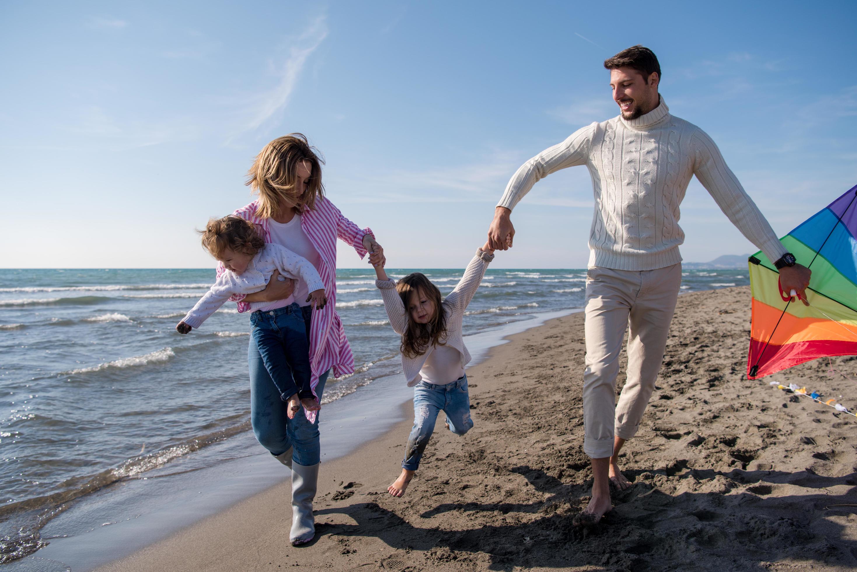 happy family enjoying vecation during autumn day Stock Free