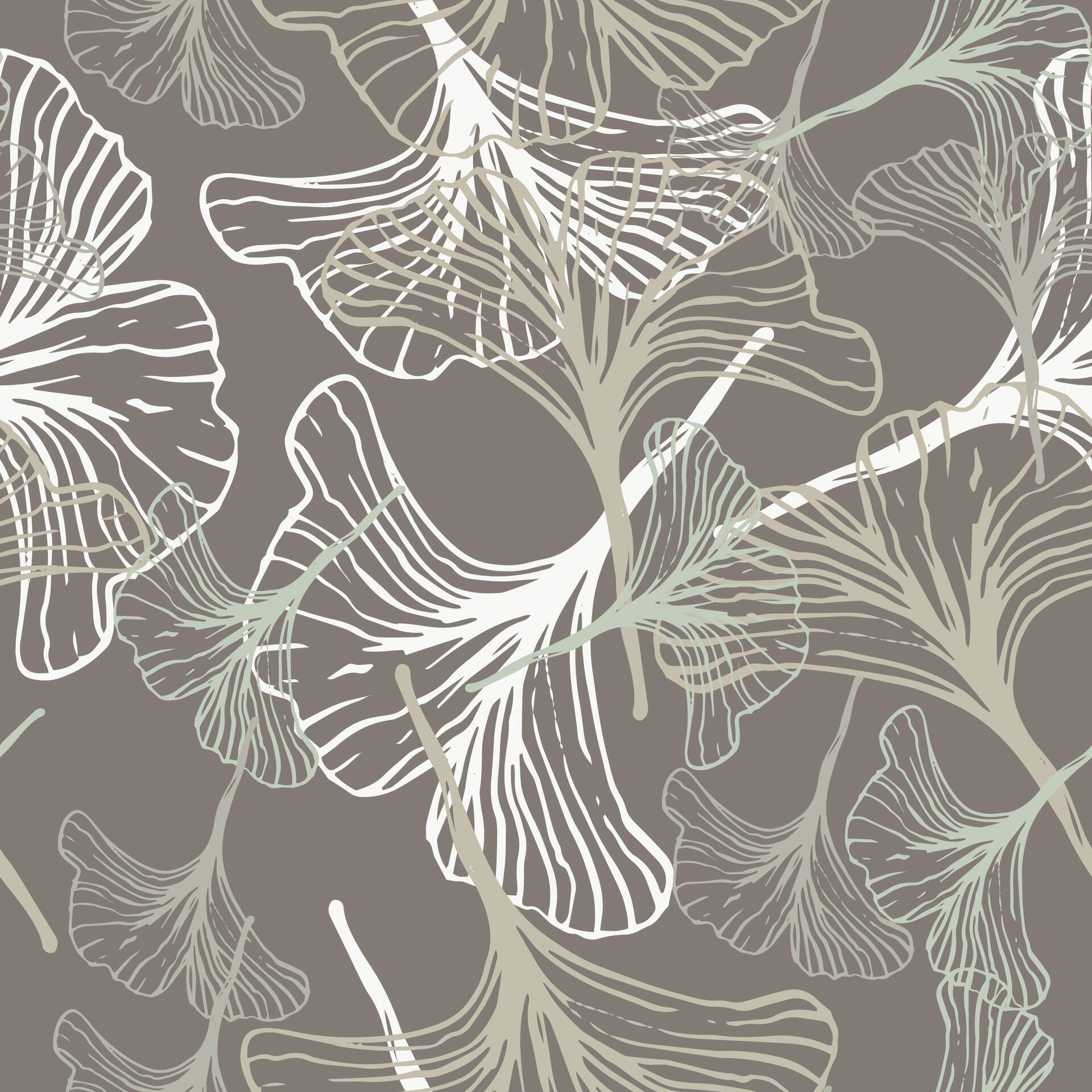 Leaves and flowers. Hand-drawn graphics. Seamless patterns for fabric and packaging design. Stock Free