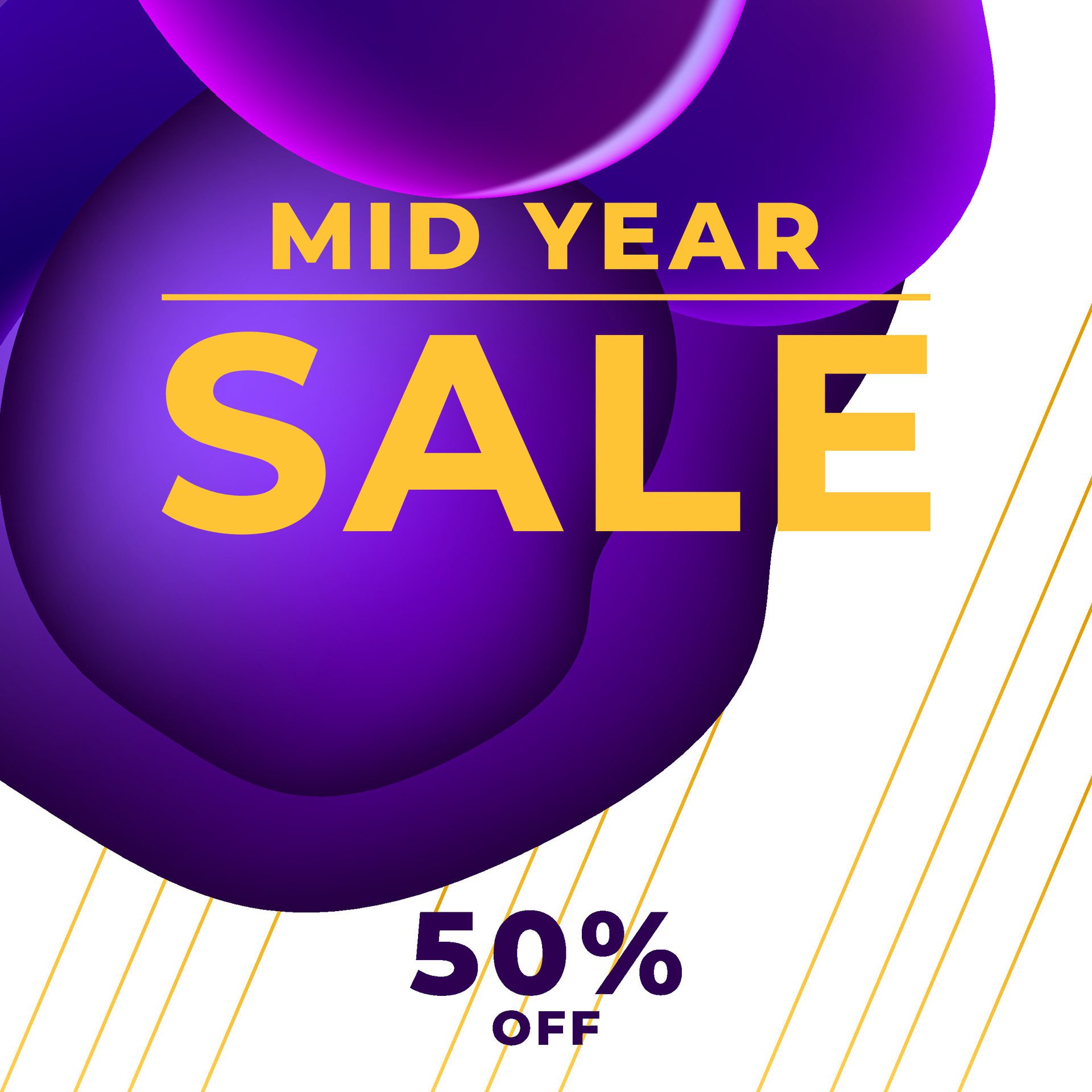 MID YEAR SALE OFFERS AND PROMOTION TEMPLATE BANNER DESIGN.COLORFUL GRADIENT COLOR BACKGROUND. GOOD FOR SOCIAL MEDIA POST, COVER , POSTER Free Vector