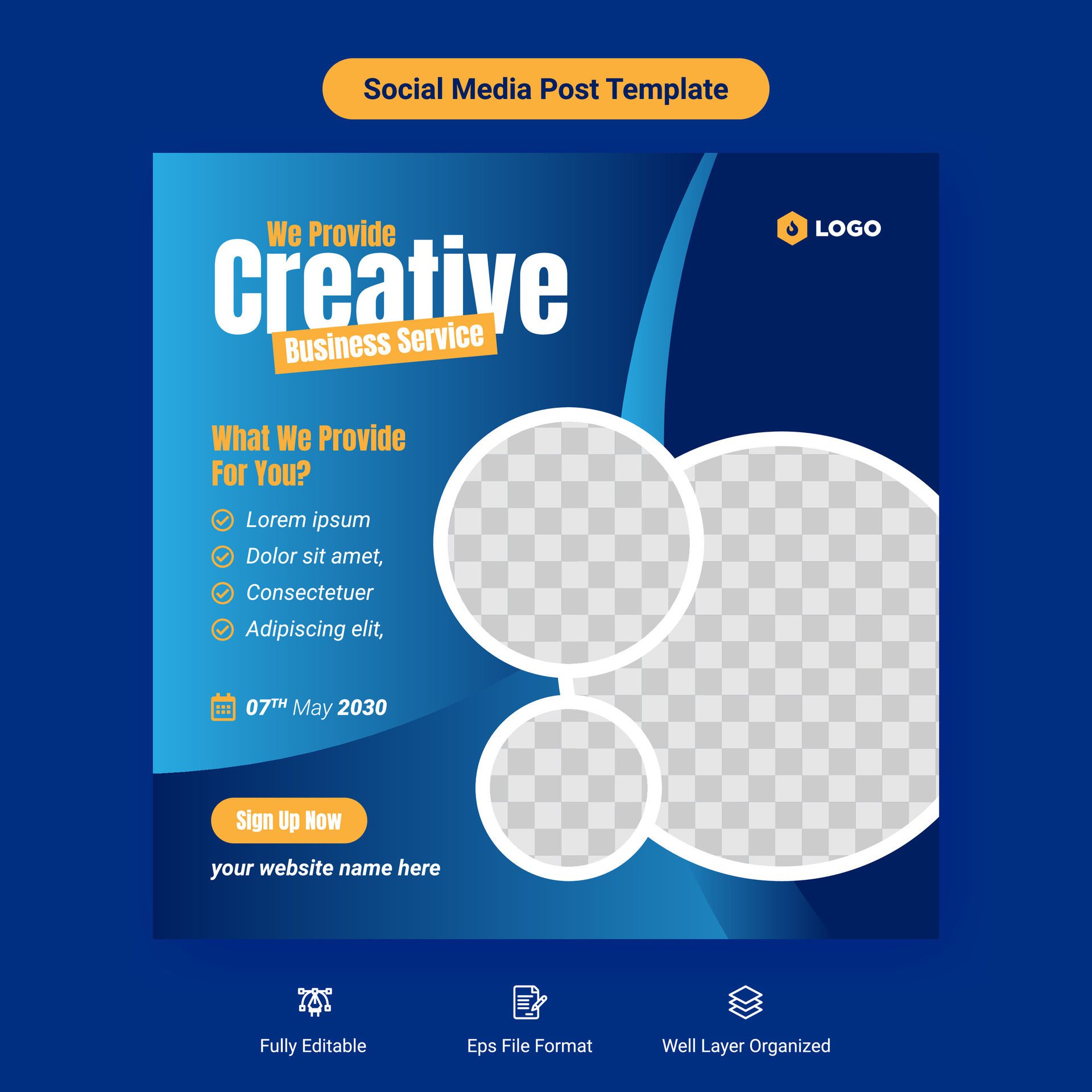 Creative business service social media cover post banner template design Free Vector