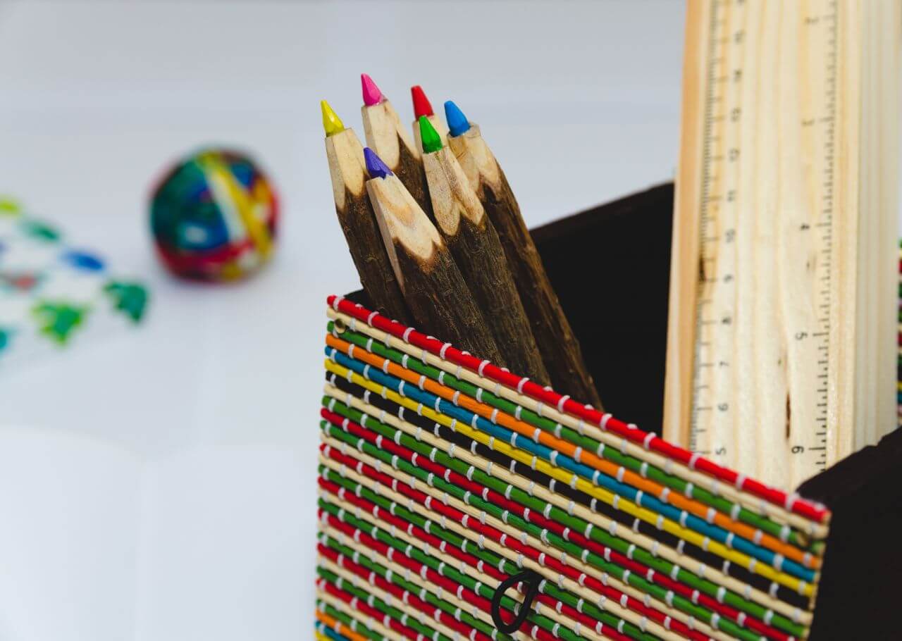 Color Pencils Ruler Desk Stock Free