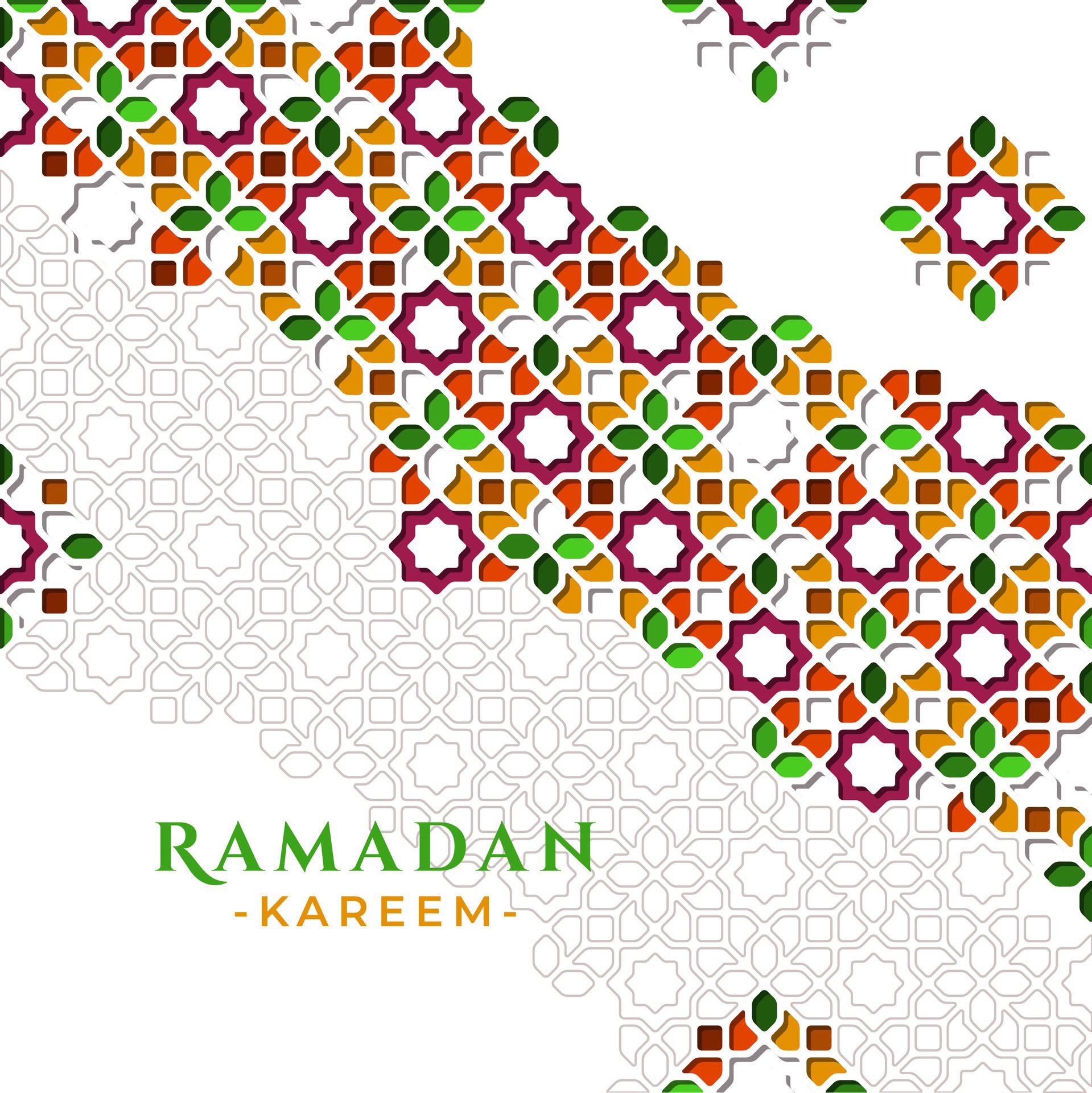 Islamic Pattern Ramadan Greeting Design Free Vector