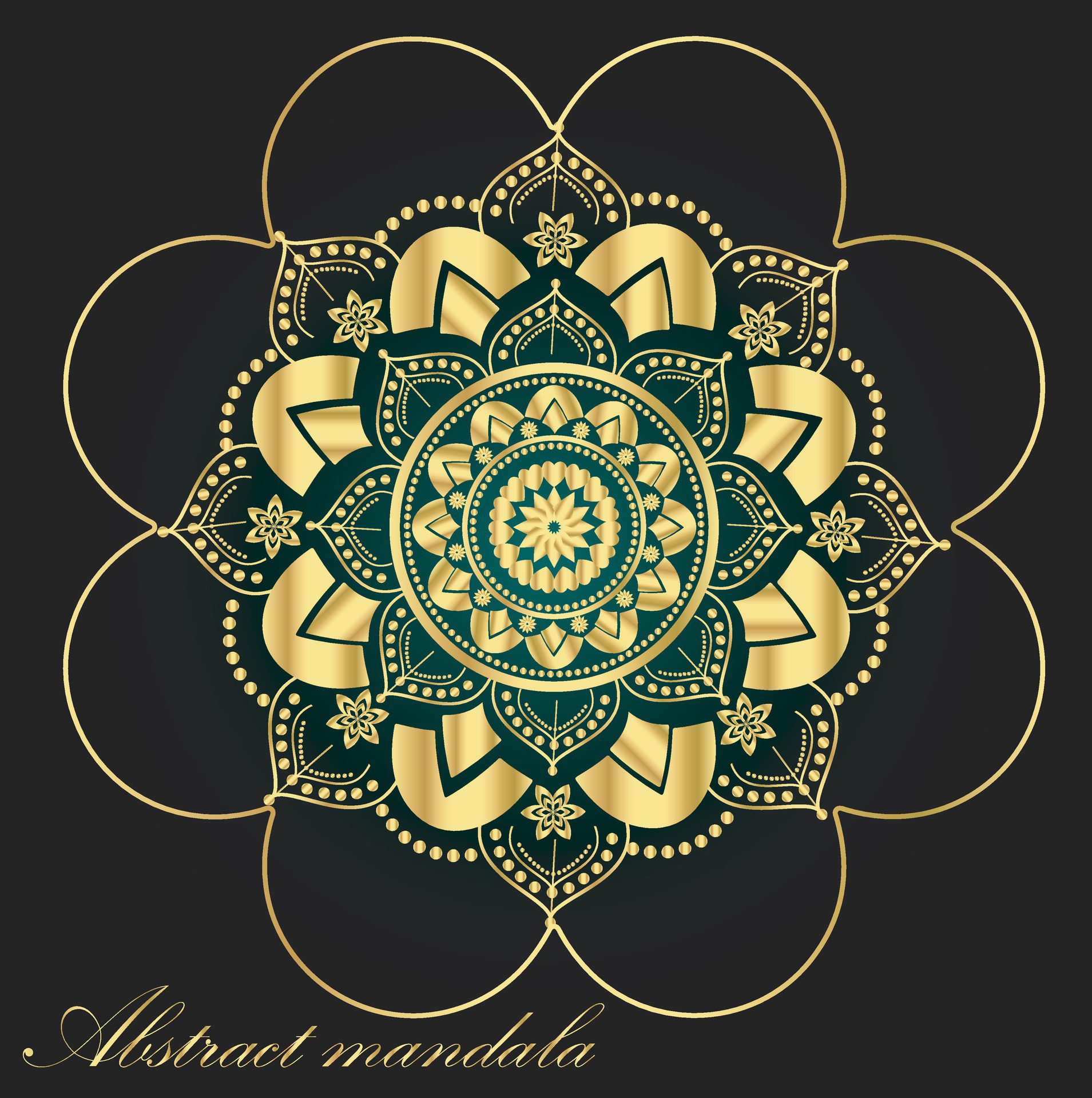 Luxury mandala with golden pattern and geometric shape arabic else any festival style print ready Free Vector