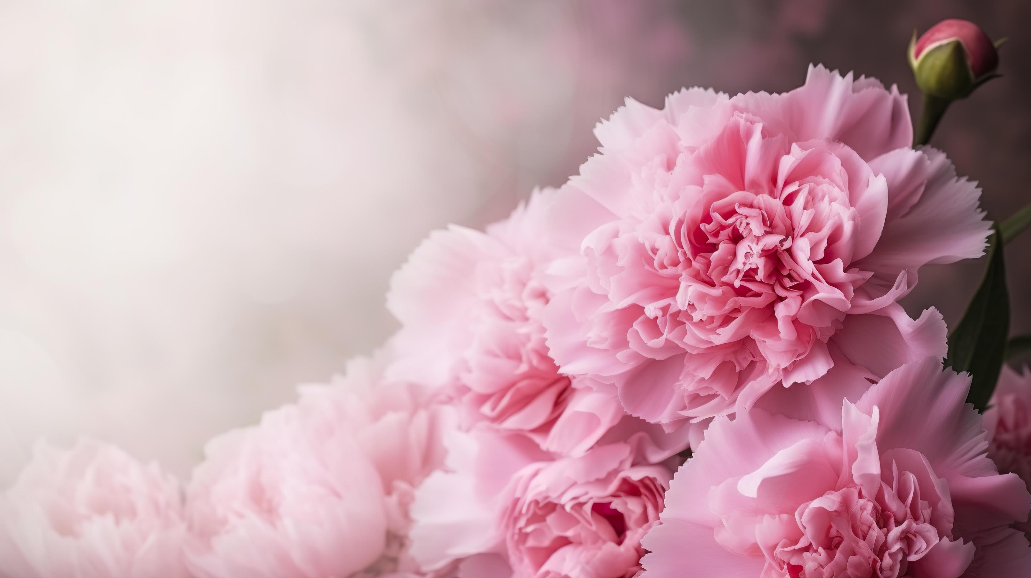 Photo pink carnation flowers bouquet, generat ai Stock Free