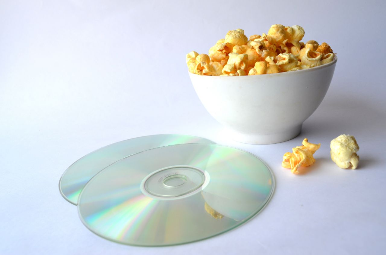 Movie Disc Popcorn Dvd Cd Stock Free