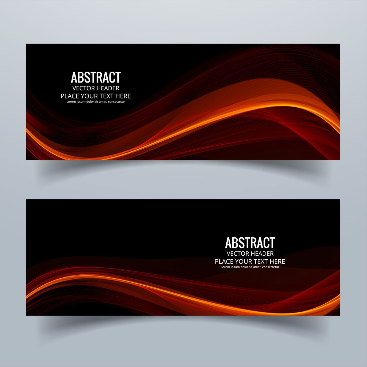 Modern colorful banner set with header wave Free Vector