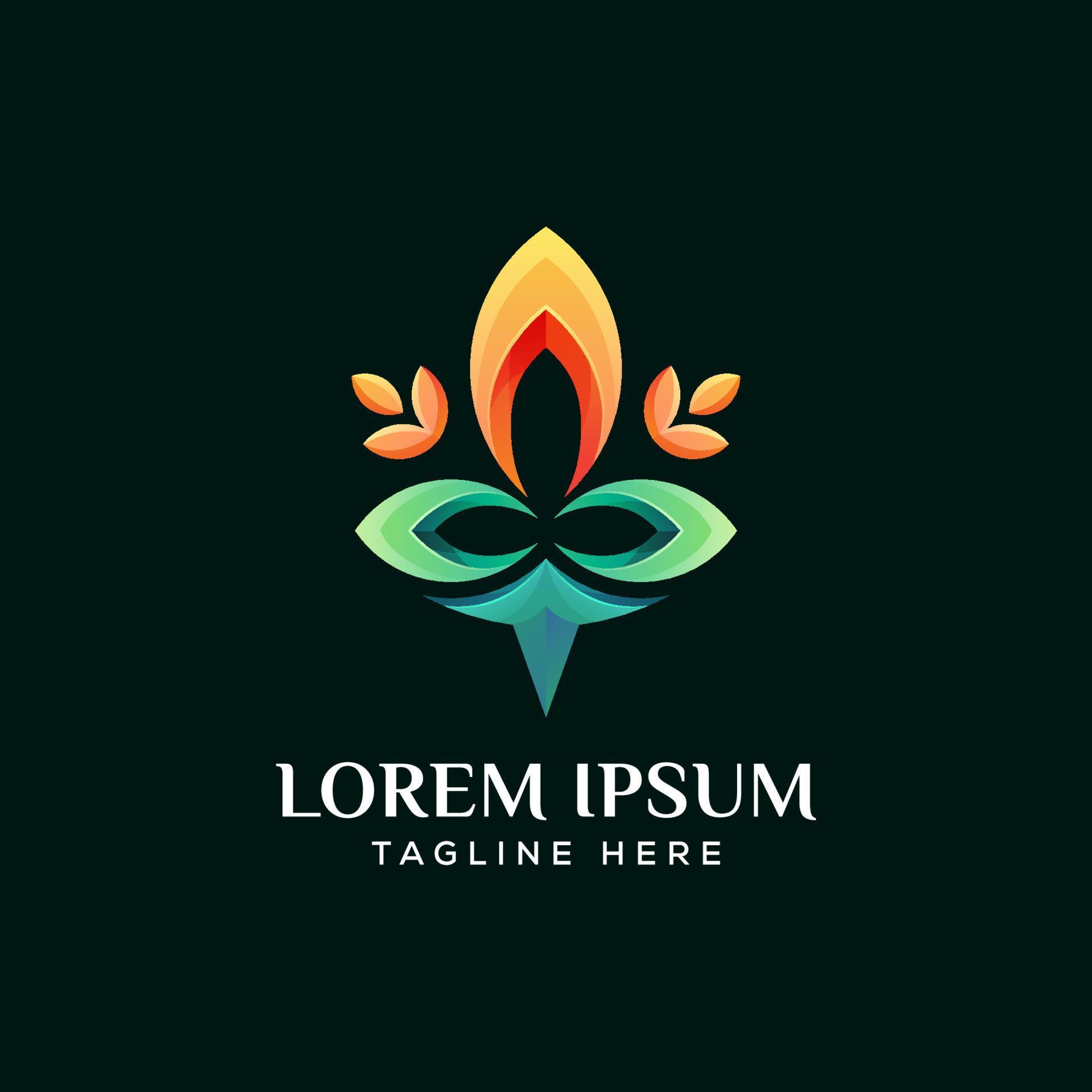 modern lotus , flower logo premim vector Stock Free