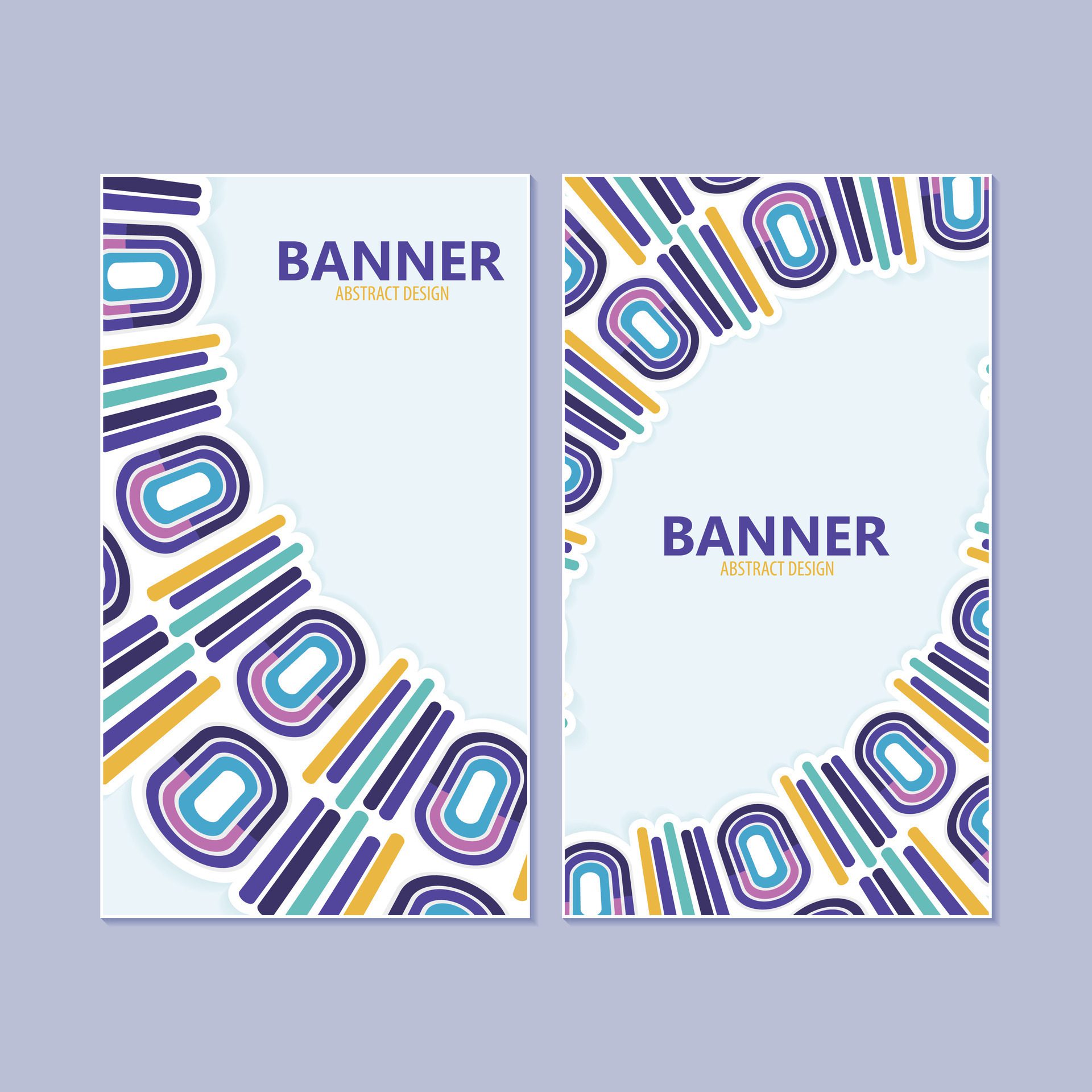 colorful abstract shape banner design Free Vector