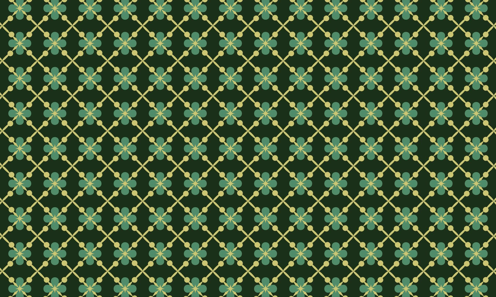 Seamless Flower Pattern Islamic Background in Green Stock Free