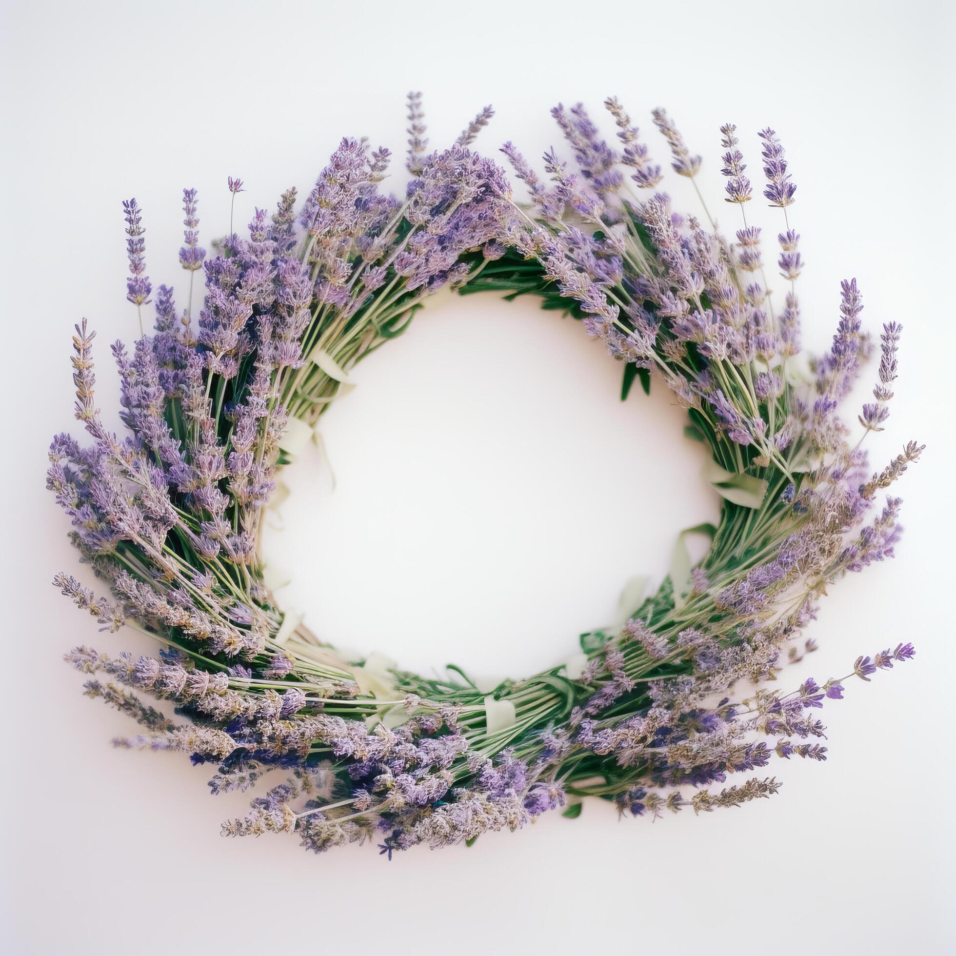 Lavender flower wreath. Illustration Stock Free