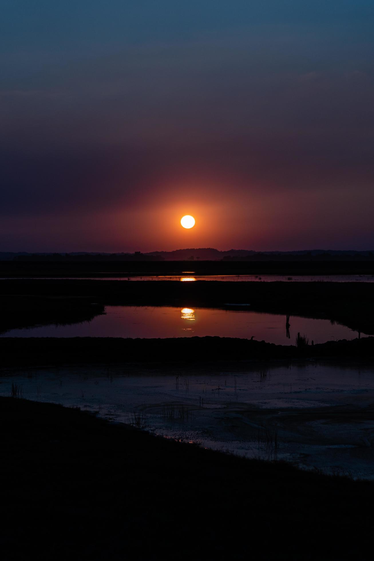 End of the afternoon, Nature, Landscape photo of a river at sunset Stock Free