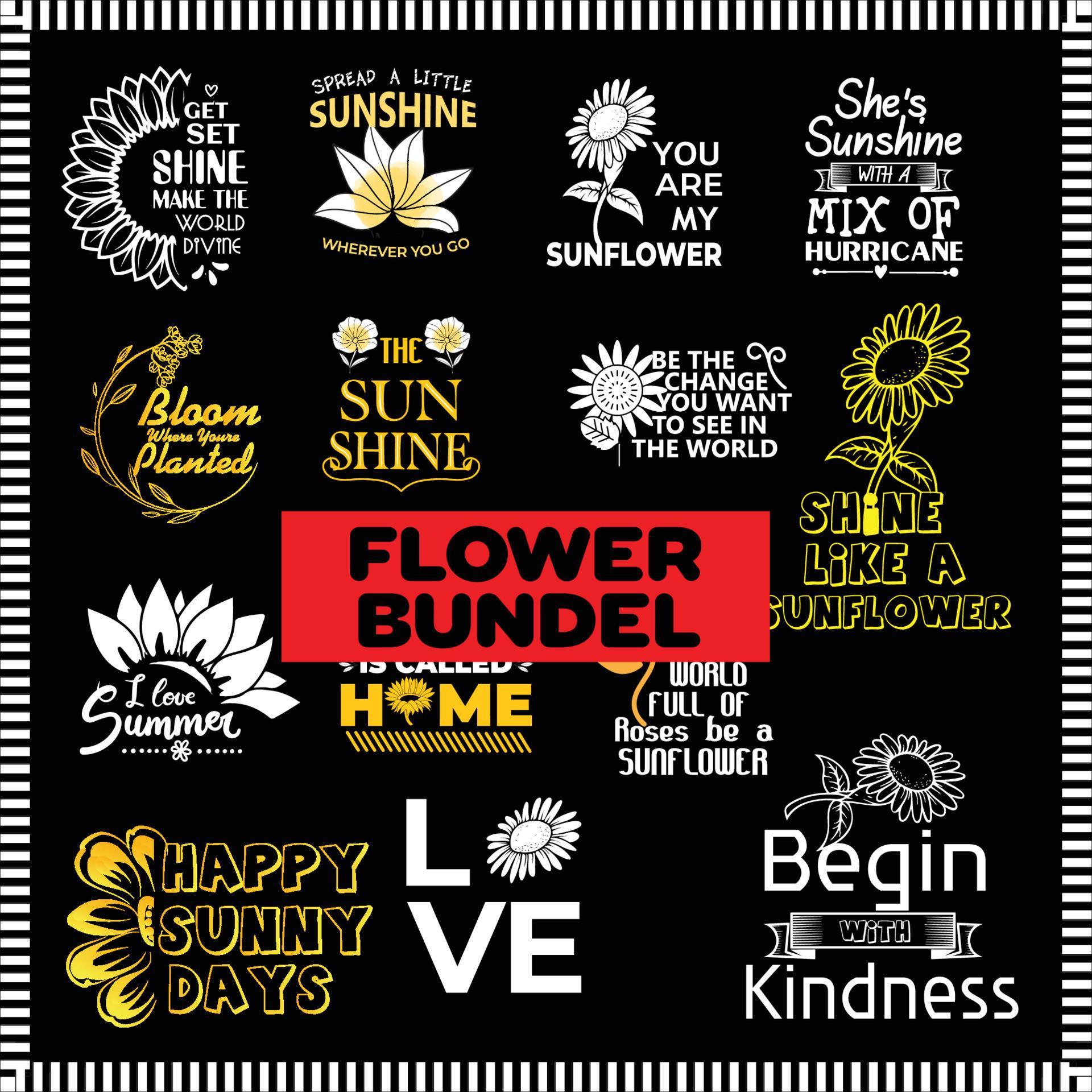 Flower Bundle T shirt Design Stock Free