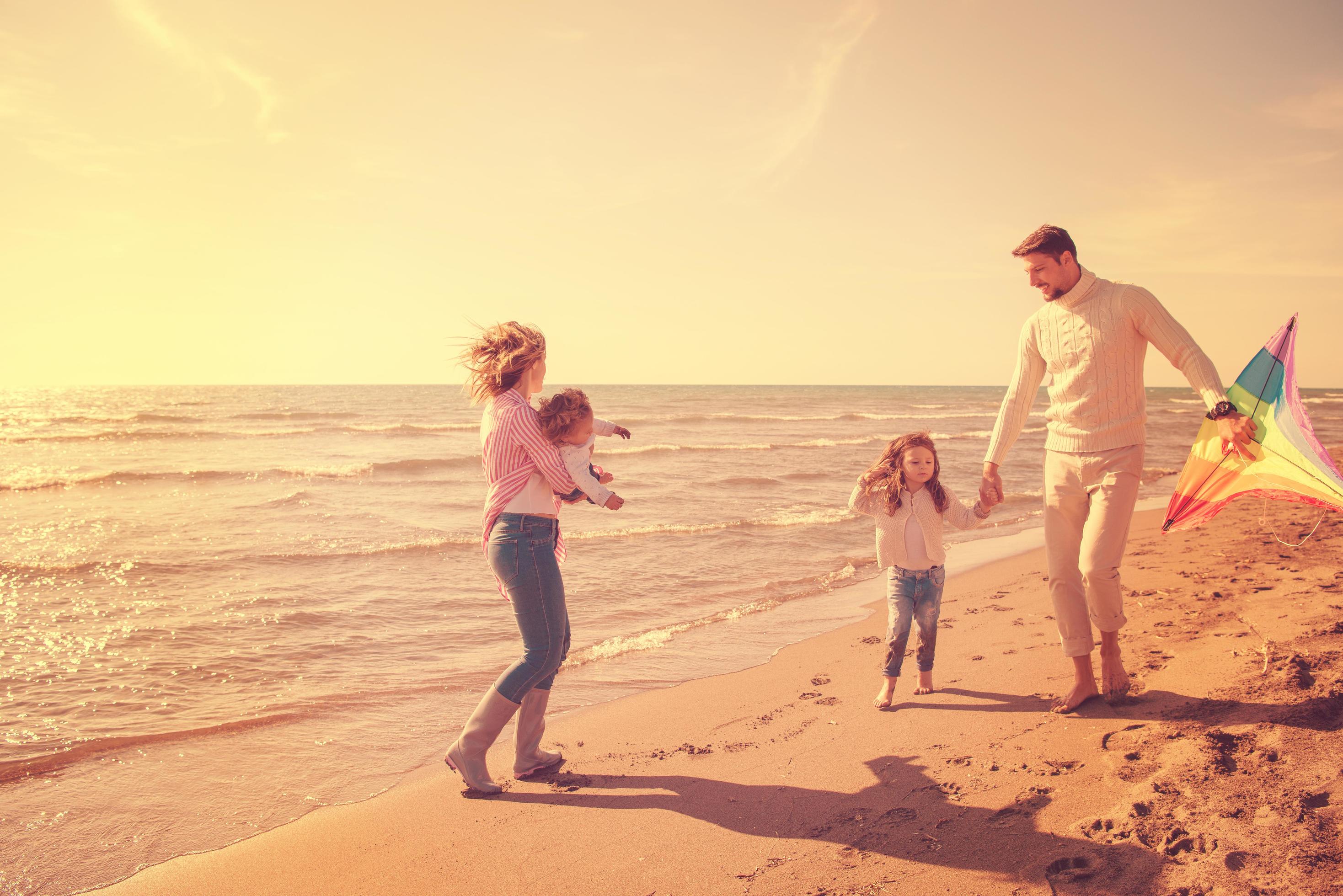 happy family enjoying vecation during autumn day Stock Free