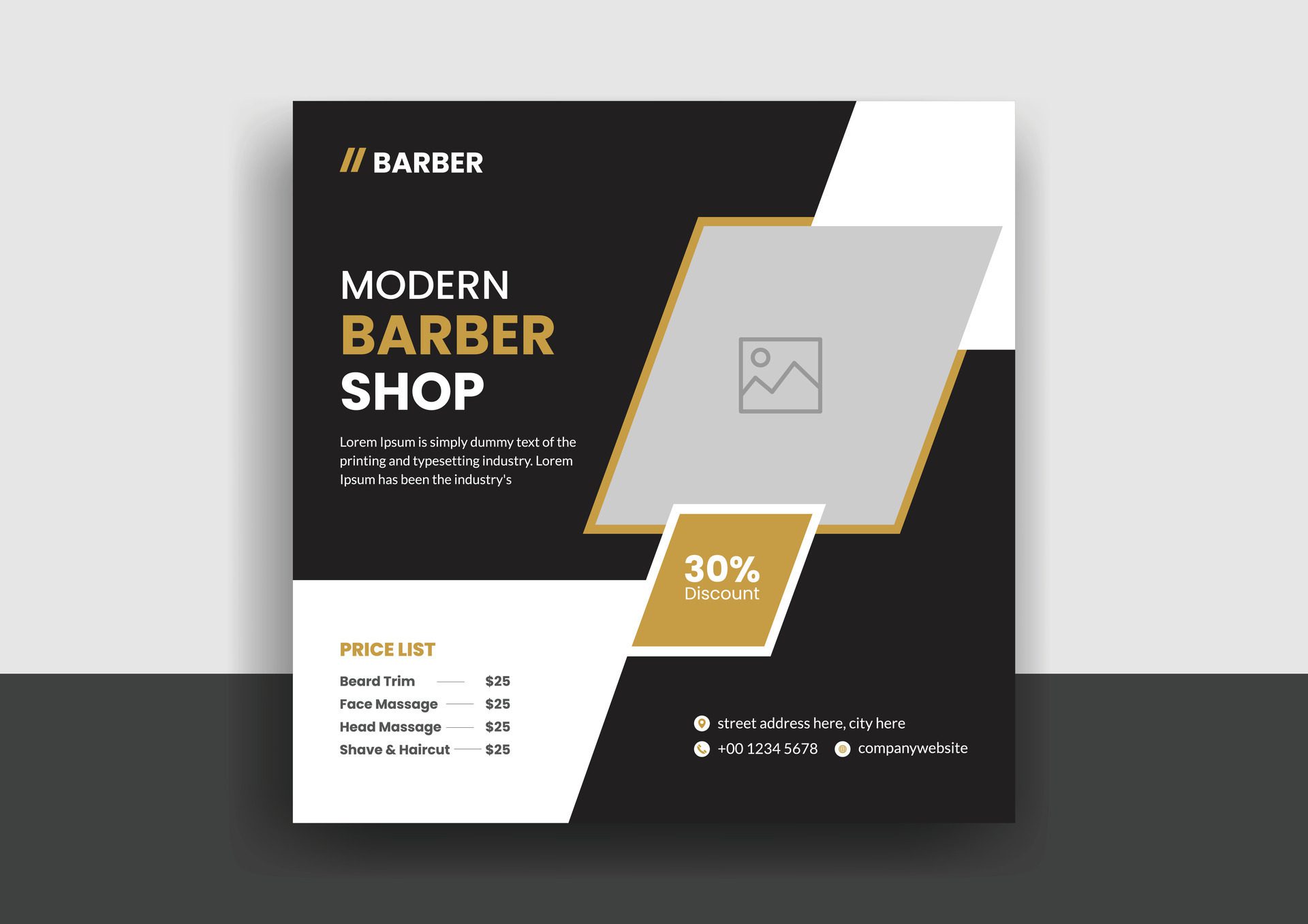 Barber shop hair salon social media post template. beauty spa business web banner design Free Vector