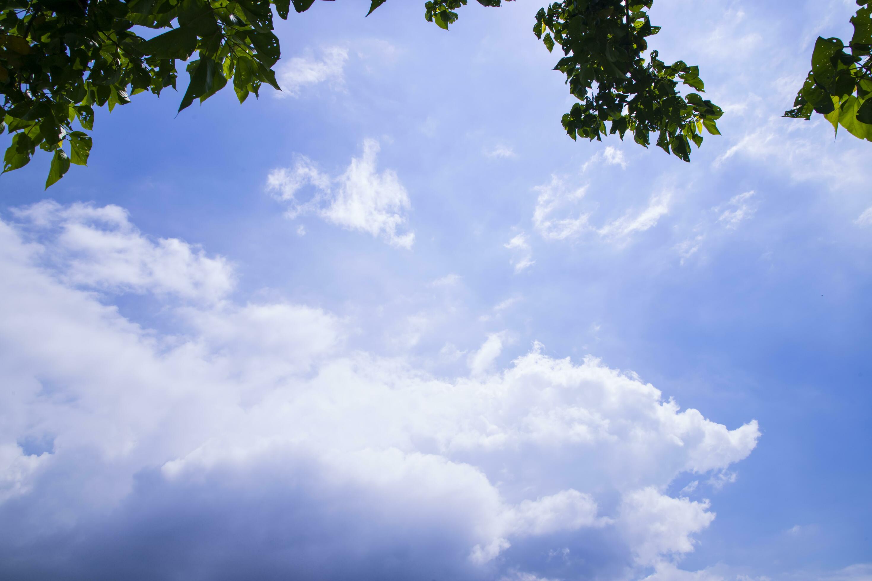 Beautiful Blue Sky With White Cloudy Dramatic Natural abstract background view Stock Free