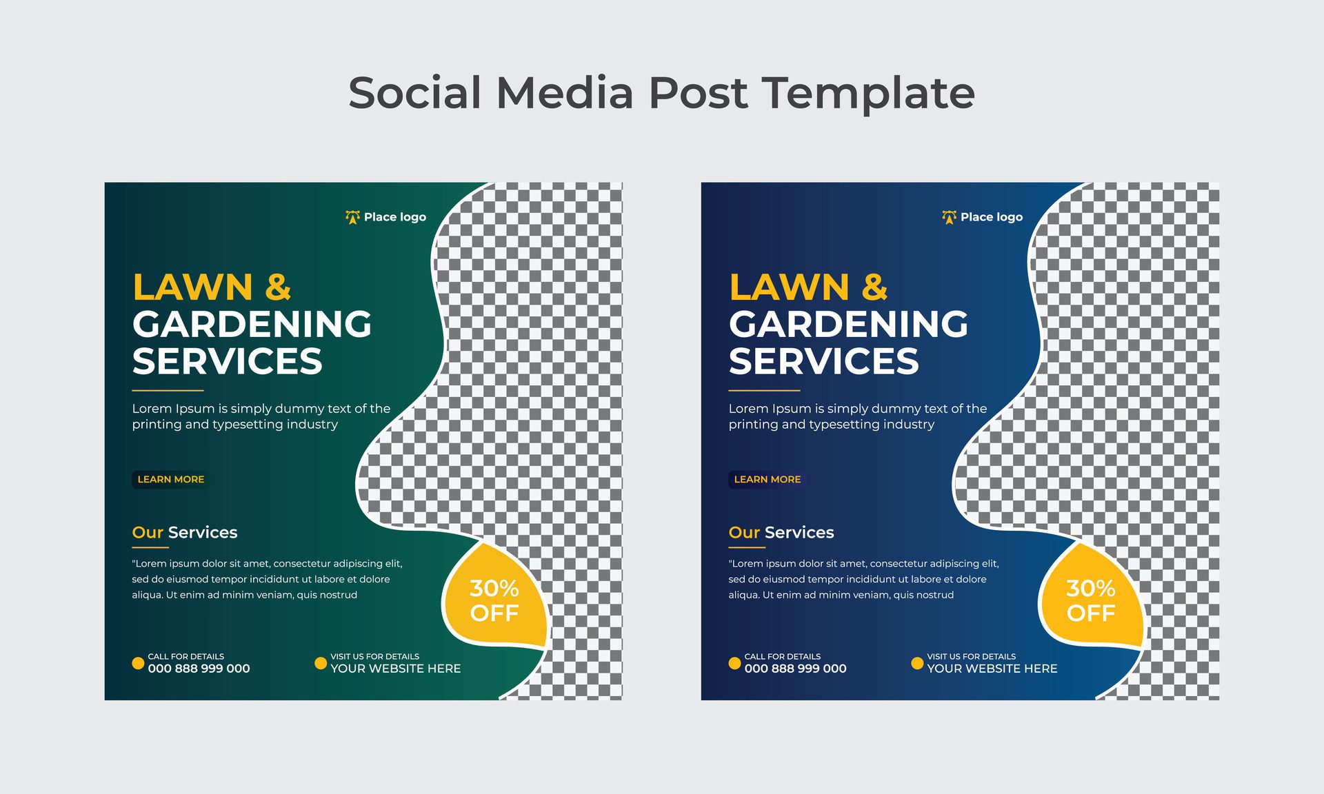 Lawn or gardening service social media post and web banner square template design. Free Vector