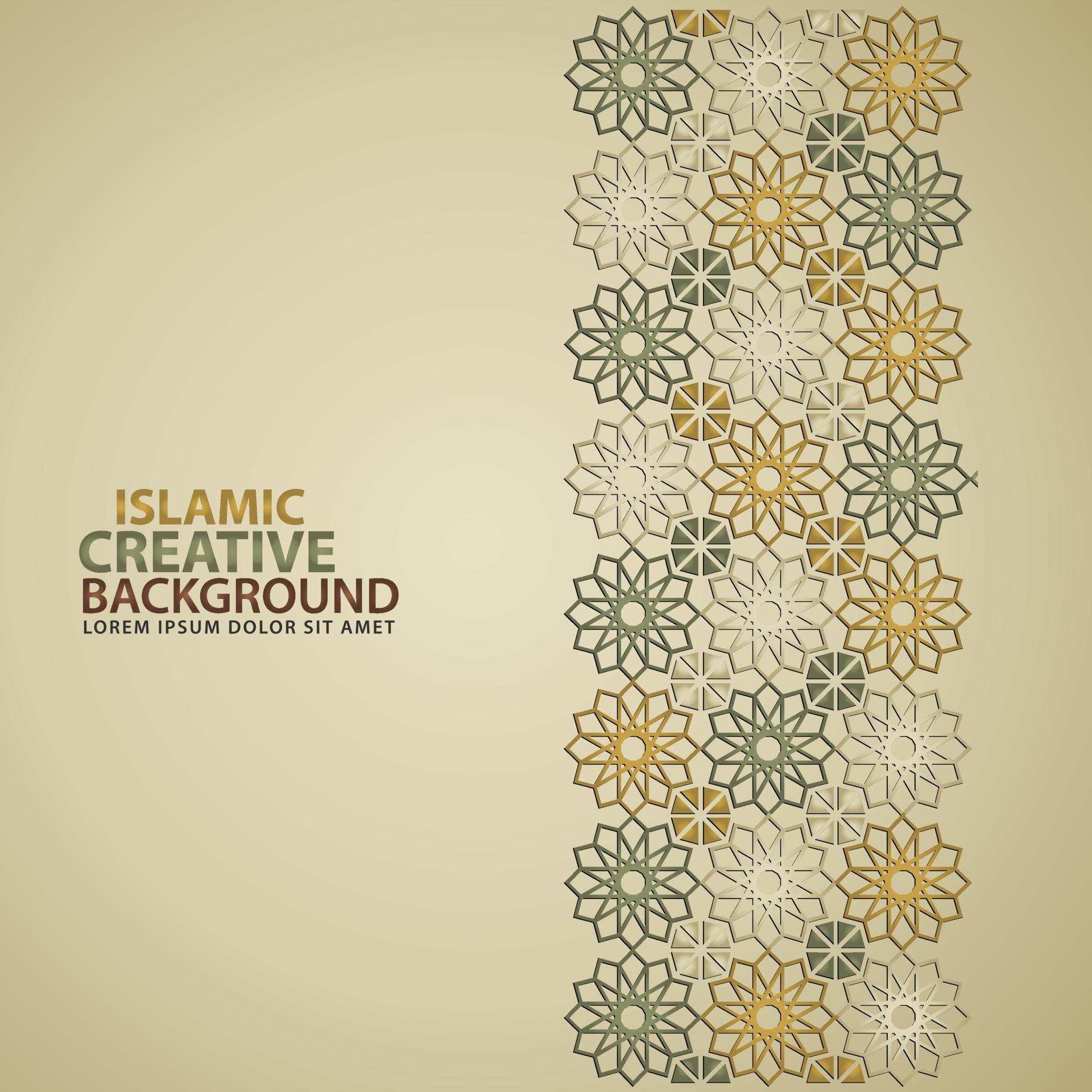 Islamic ornament of mosaic for greeting card background template Stock Free and Free SVG