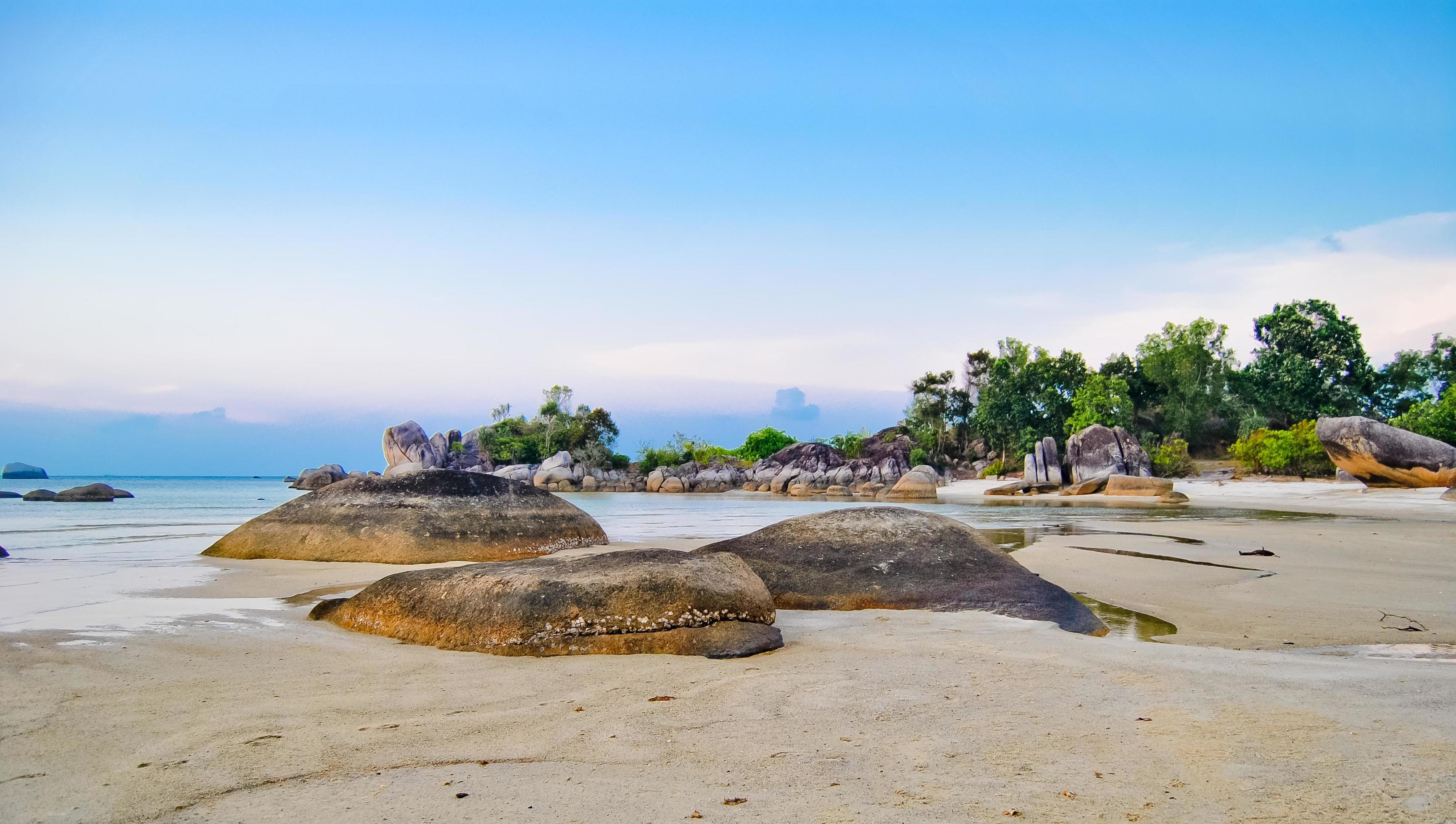 the beauty of Tanjung Tinggi beach, Laskar Pelangi, Belitung, Indonesia Stock Free