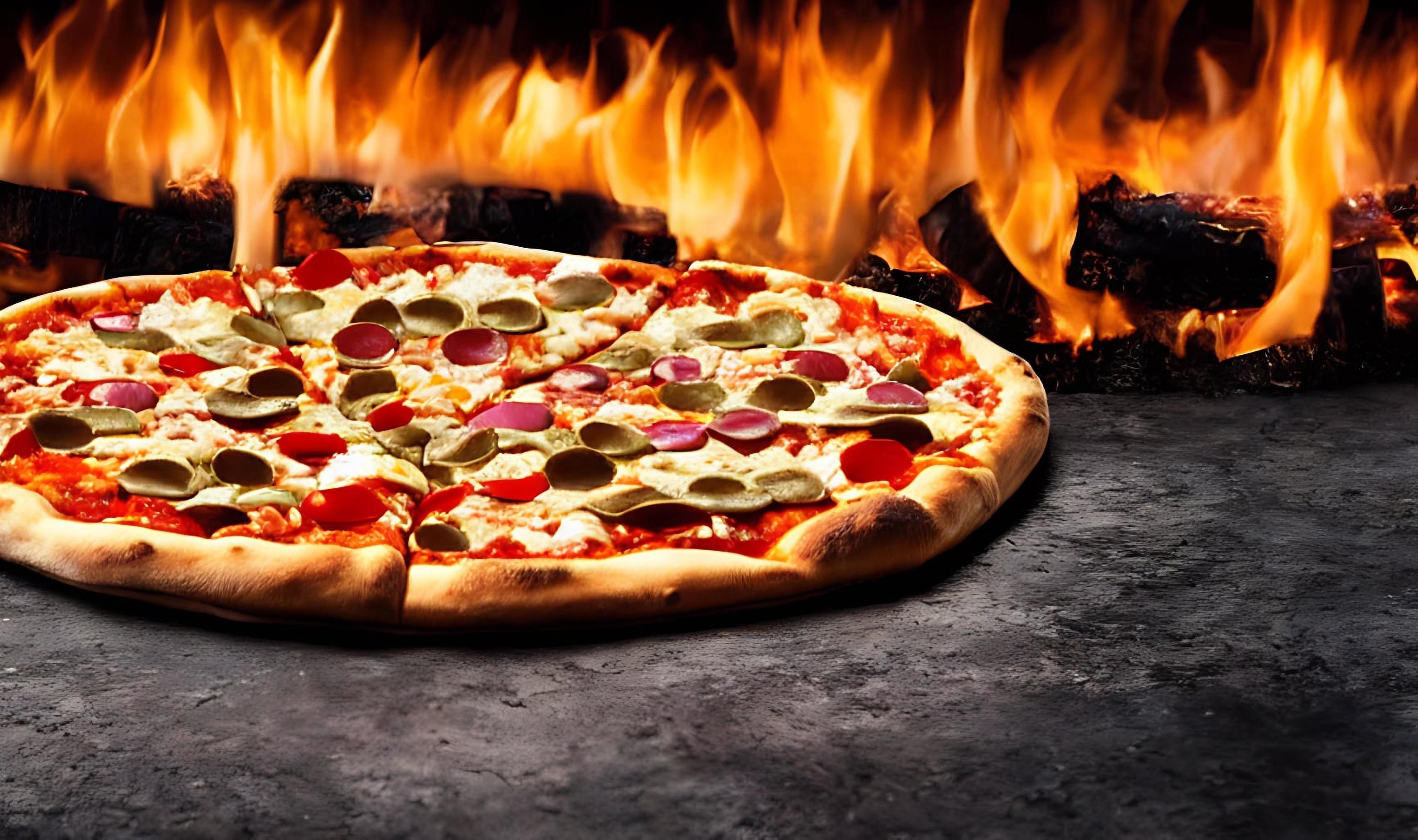 Pizza. Traditional Italian cuisine fast food. Stock Free