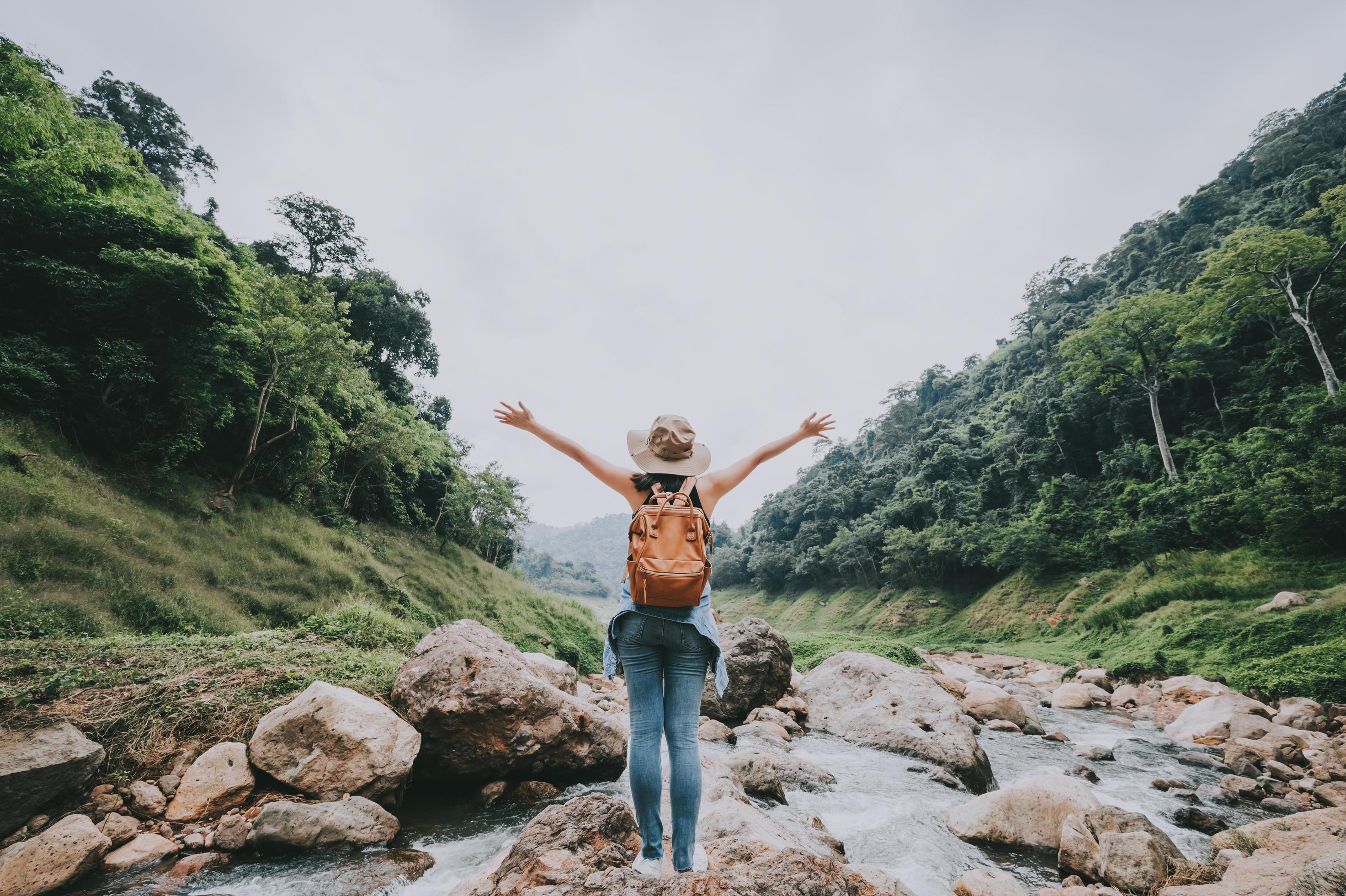 Woman enjoying nature Stock Free