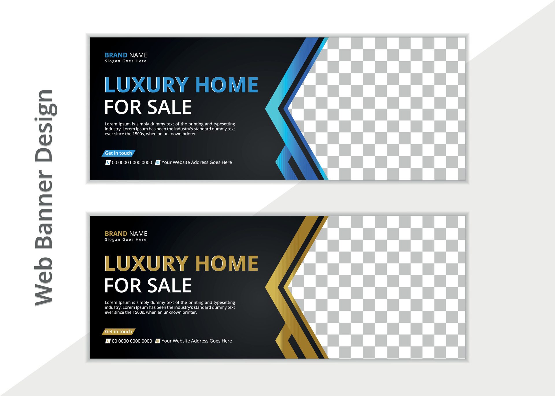 Elegant and simple web banner design layout Free Vector