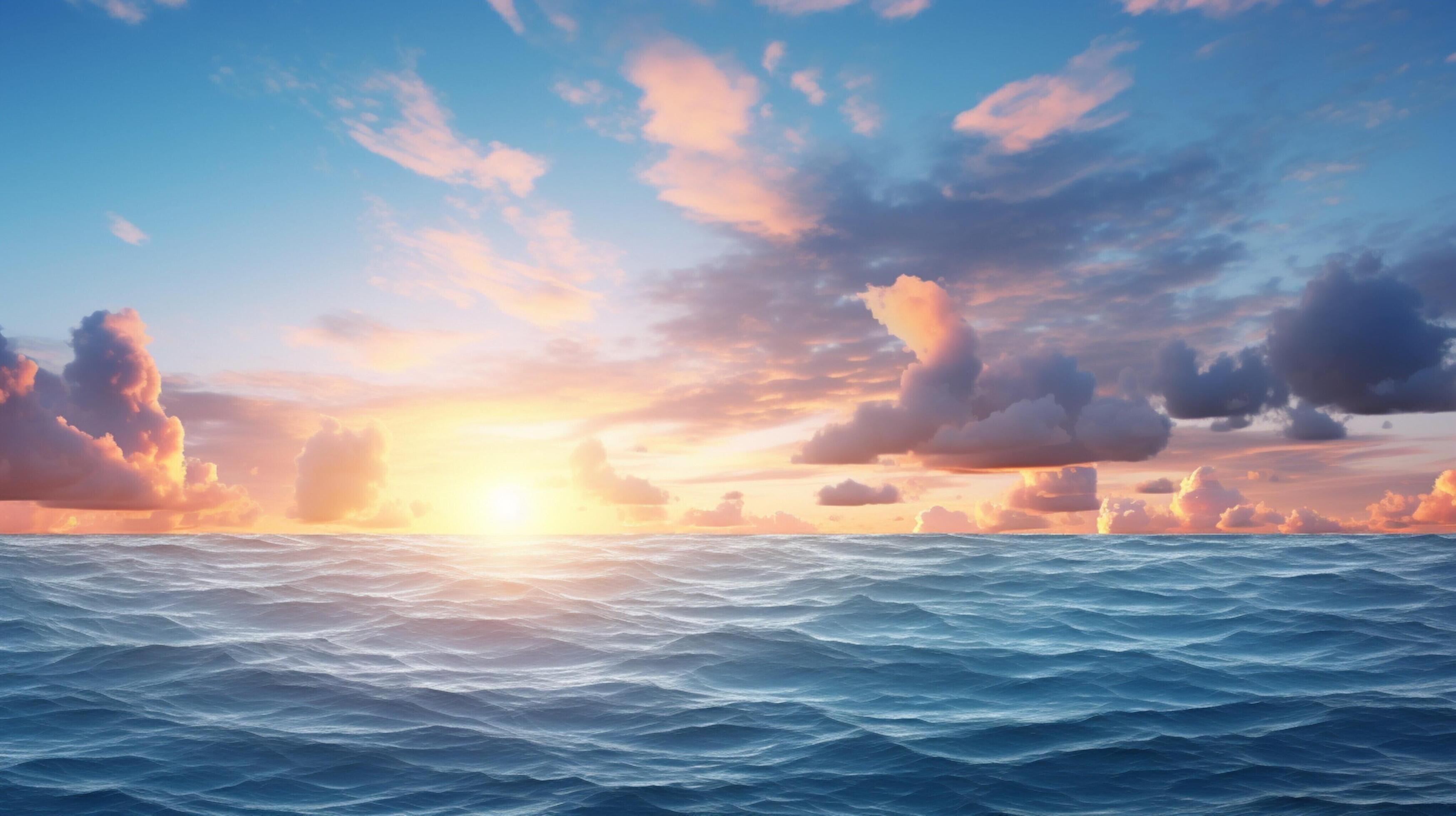 AI generated Ocean Sky Background Stock Free