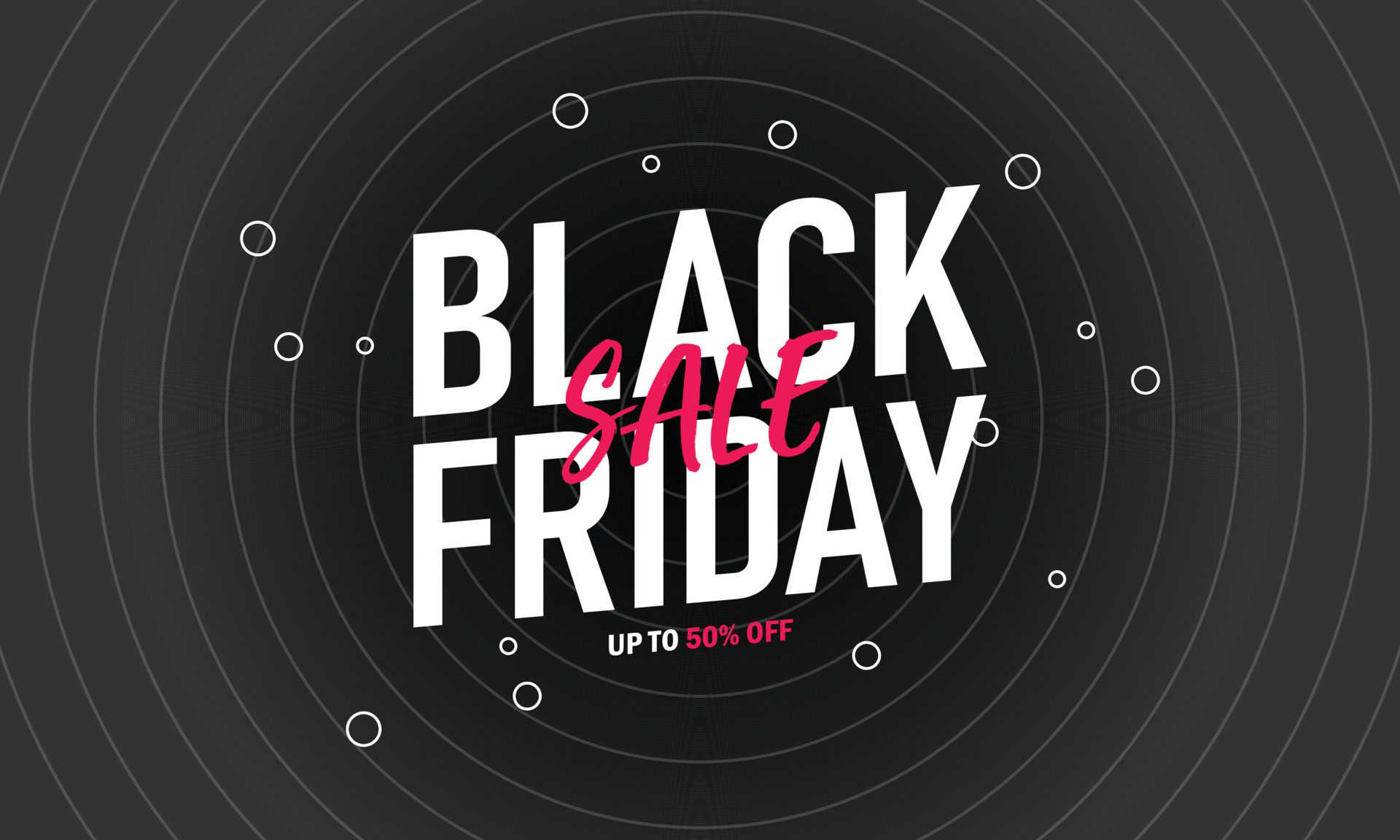 Monochrome Black Friday Banner Background Free Vector