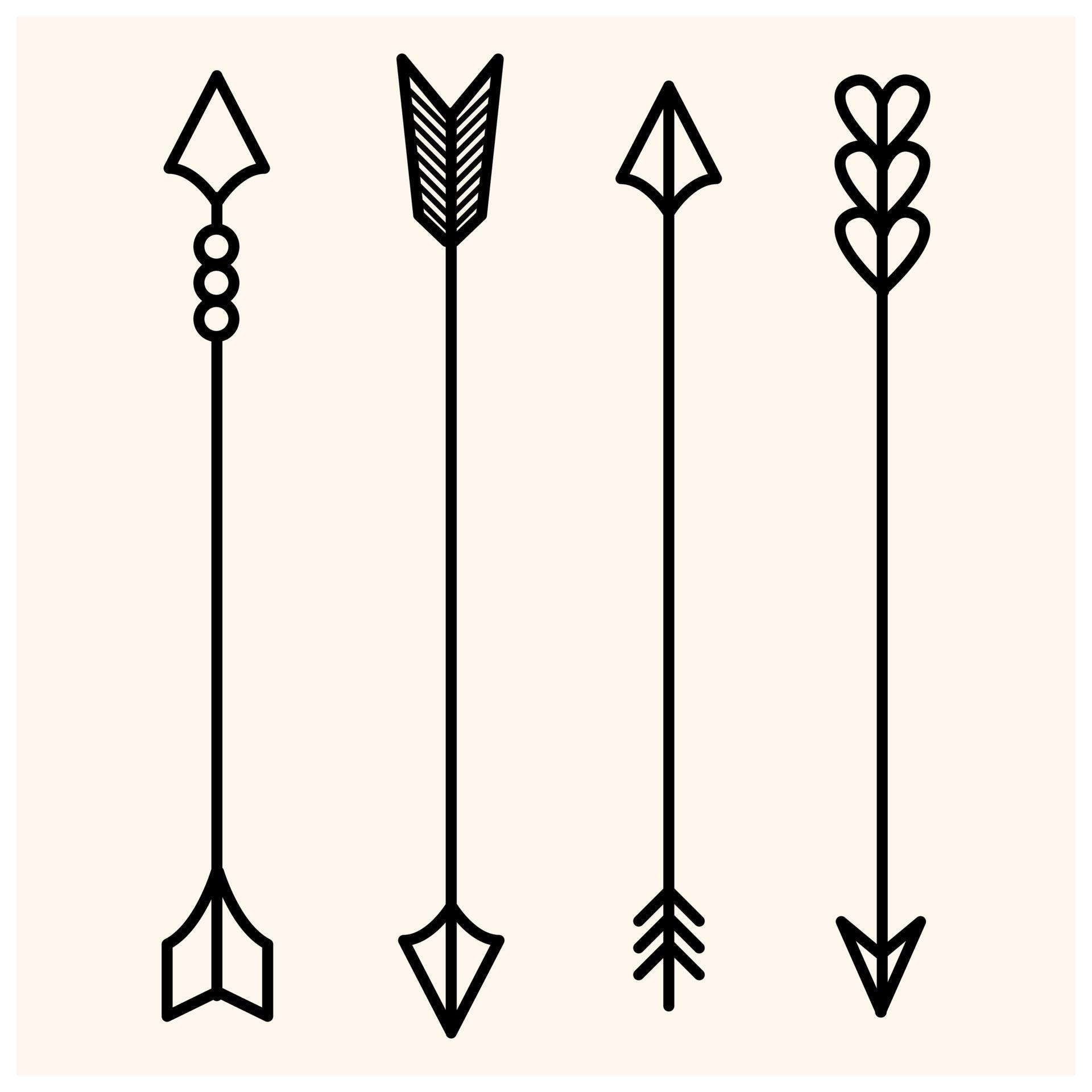 Set of black hand drawn arrows. Hipster ethnic vector elements Stock Free