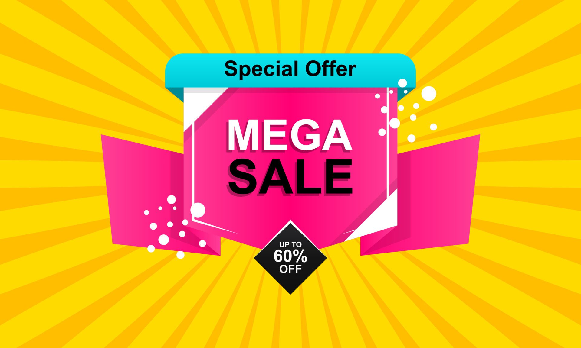 Flat sale banner background with colorful design. Free Vector and Free SVG