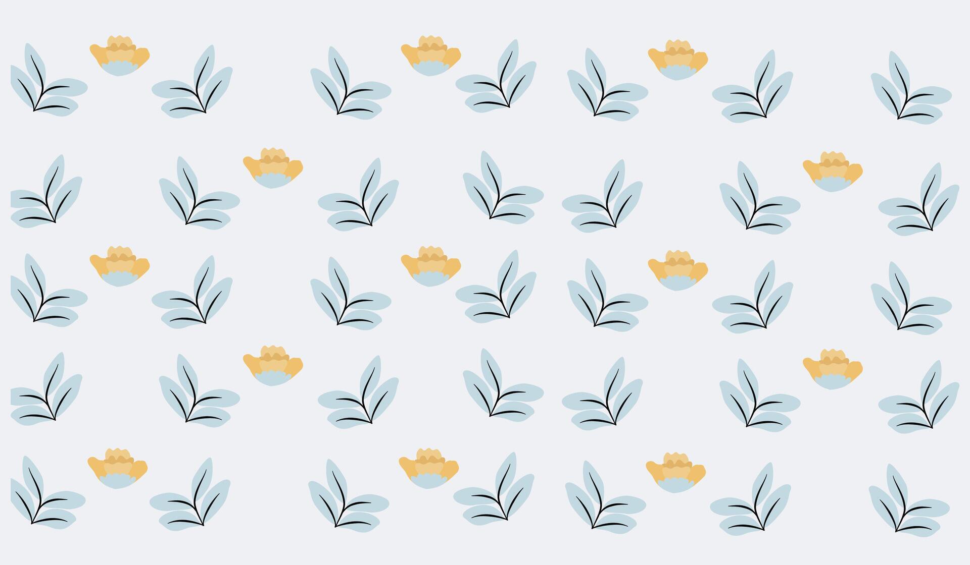 simple flowers and leaves patterns for background, wallpaper, fabric, textile, surface design, wrapping paper Stock Free