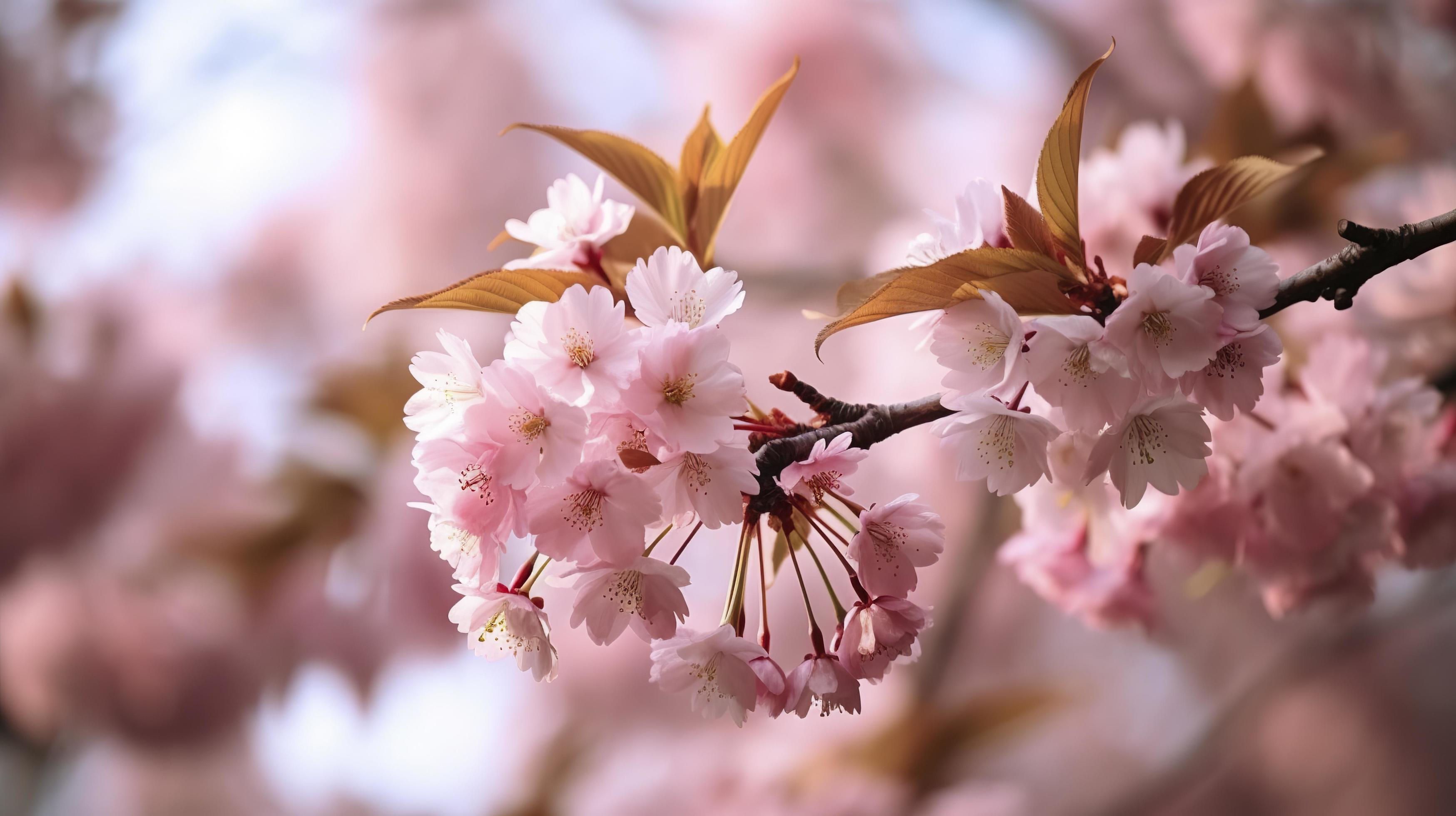 Photo sakura cherry blossom flowers, generat ai Stock Free