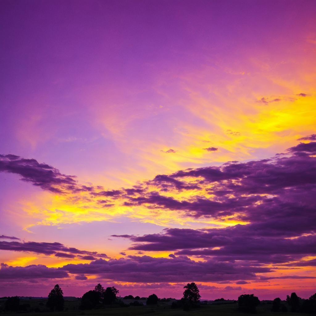 Purple sky and yellow by @ai_generated