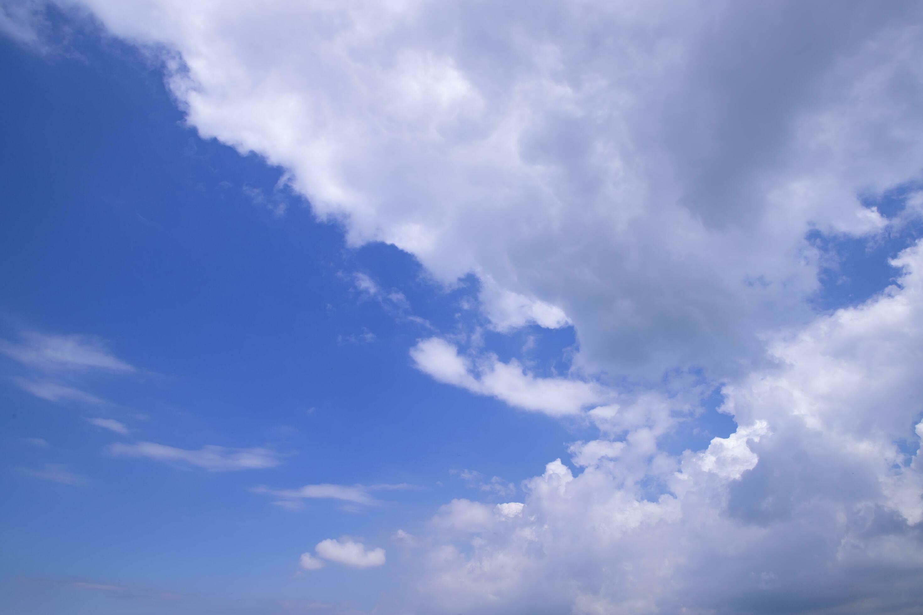 Beautiful Blue Sky With White Cloudy Dramatic Natural abstract background view Stock Free