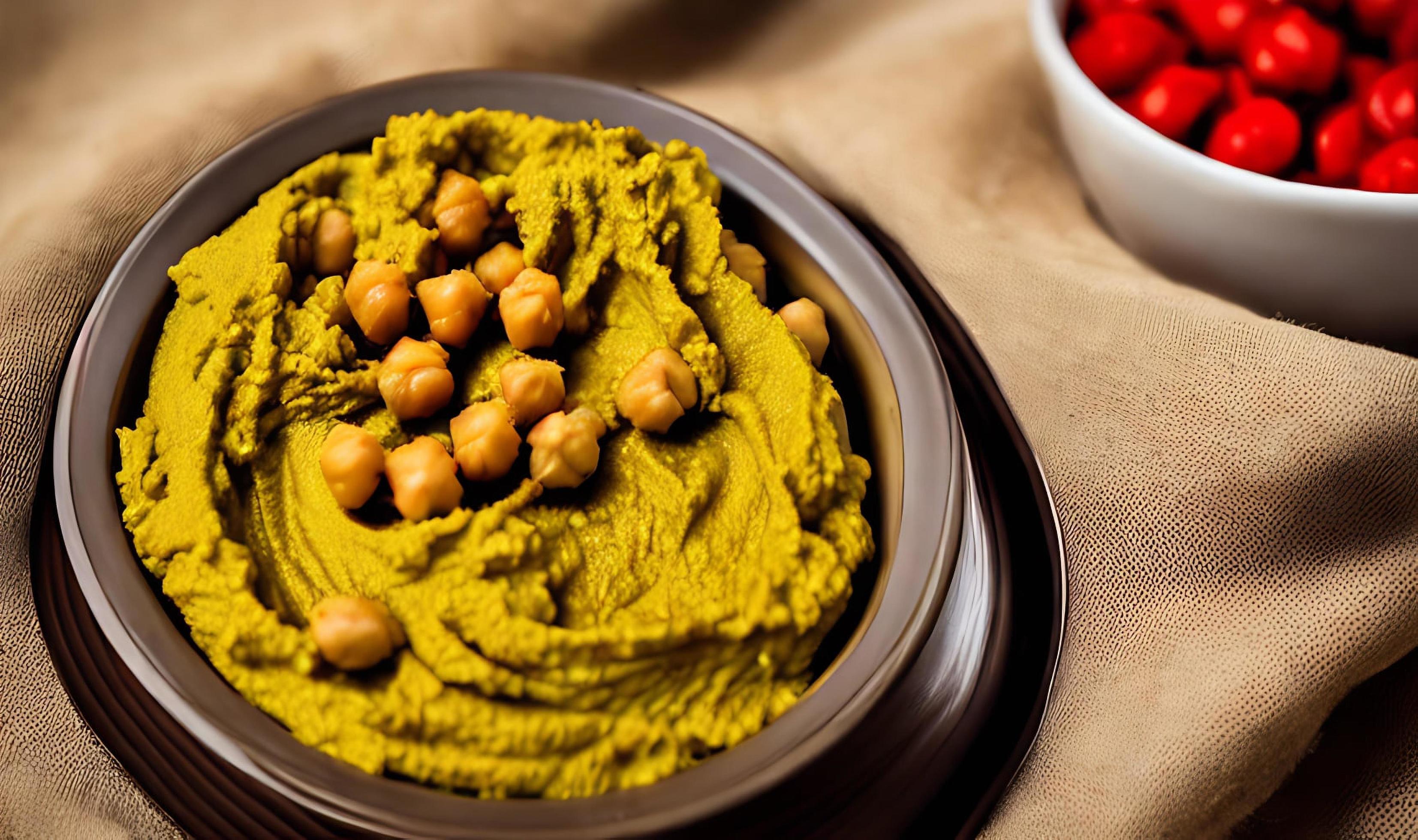 Healthy food. Traditional freshly made organic hummus. Stock Free